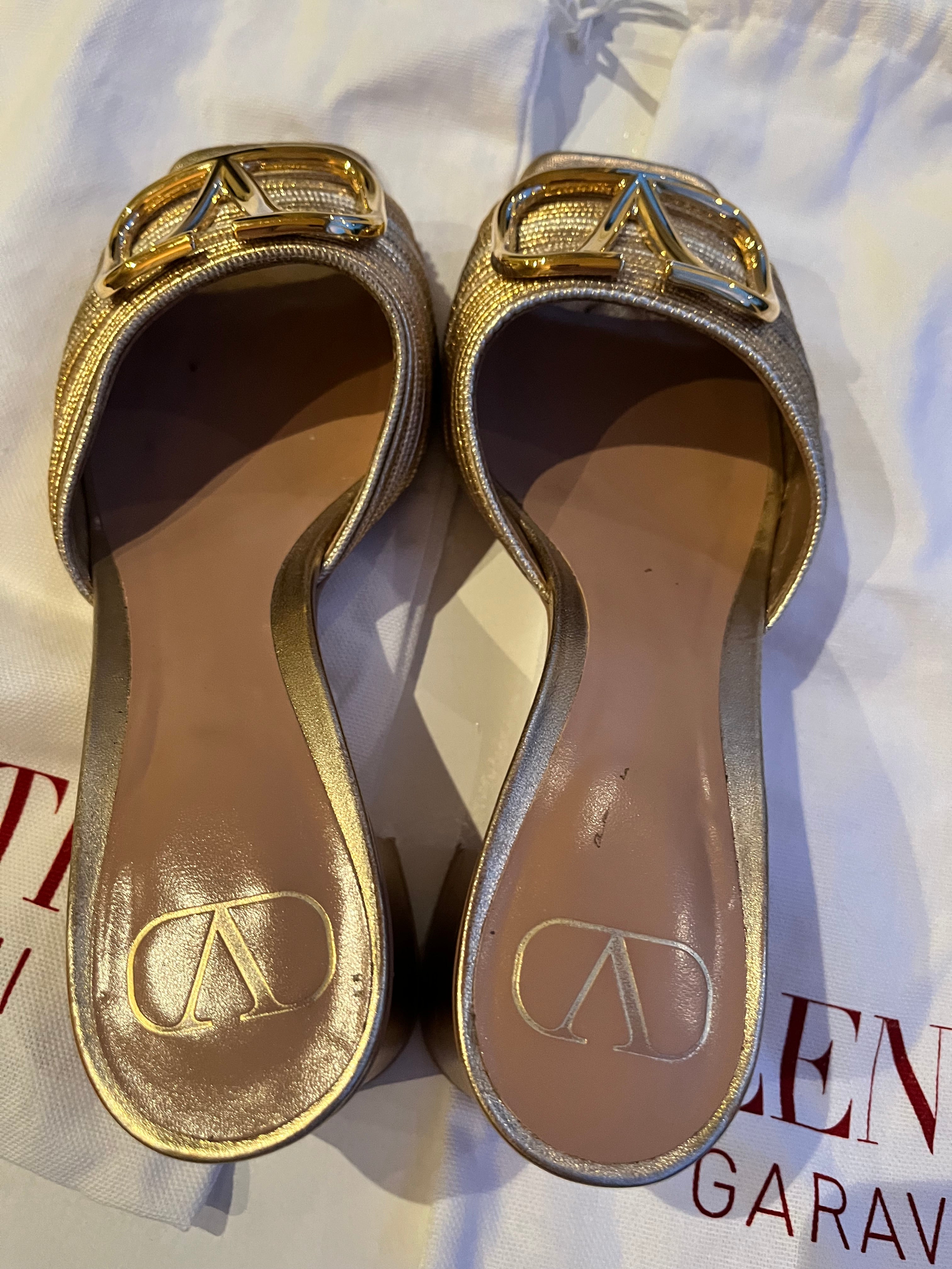 Gold Valentino Mules Size 37