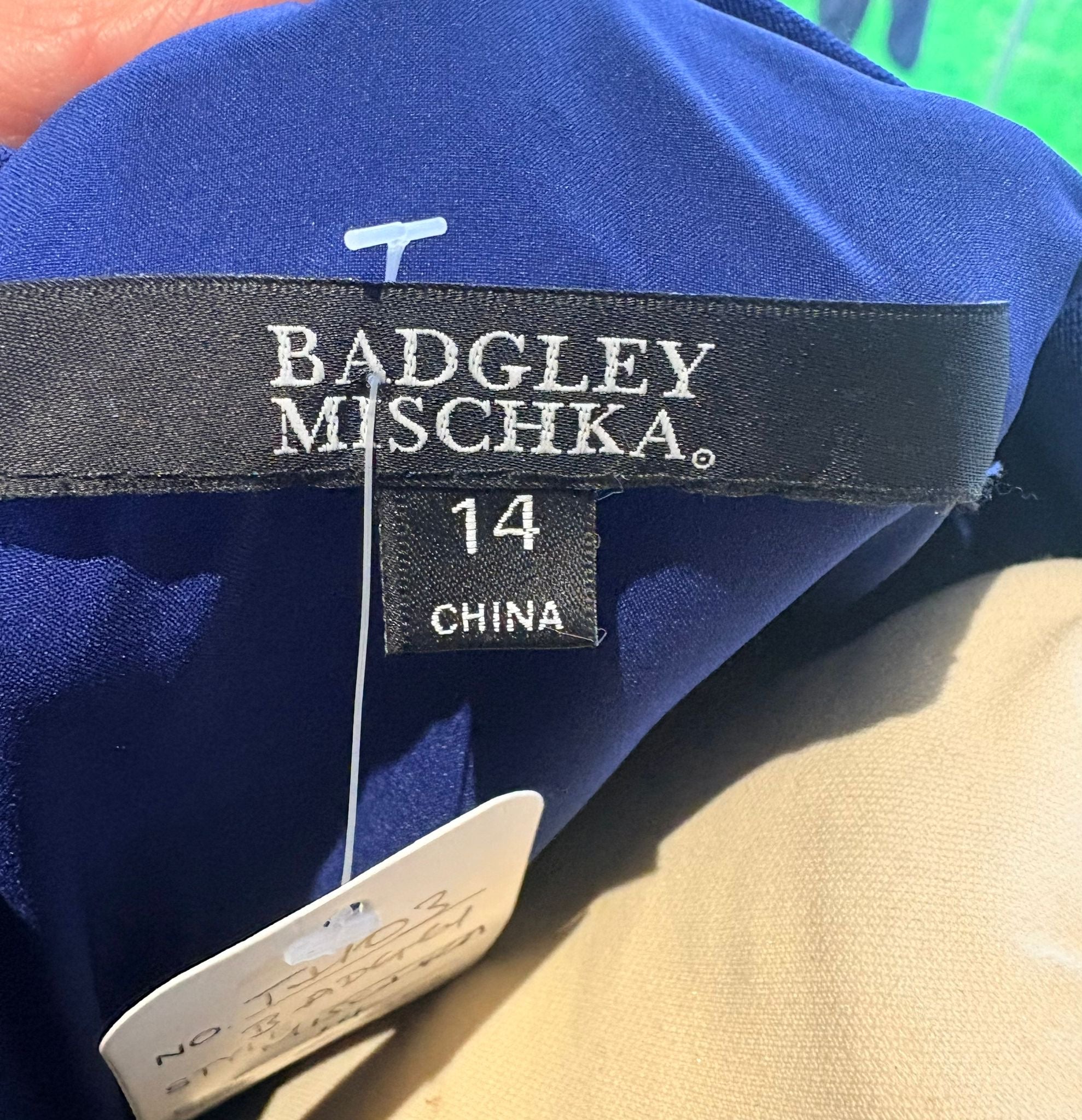 Badgley Mischka Blue Dress Size 14/16