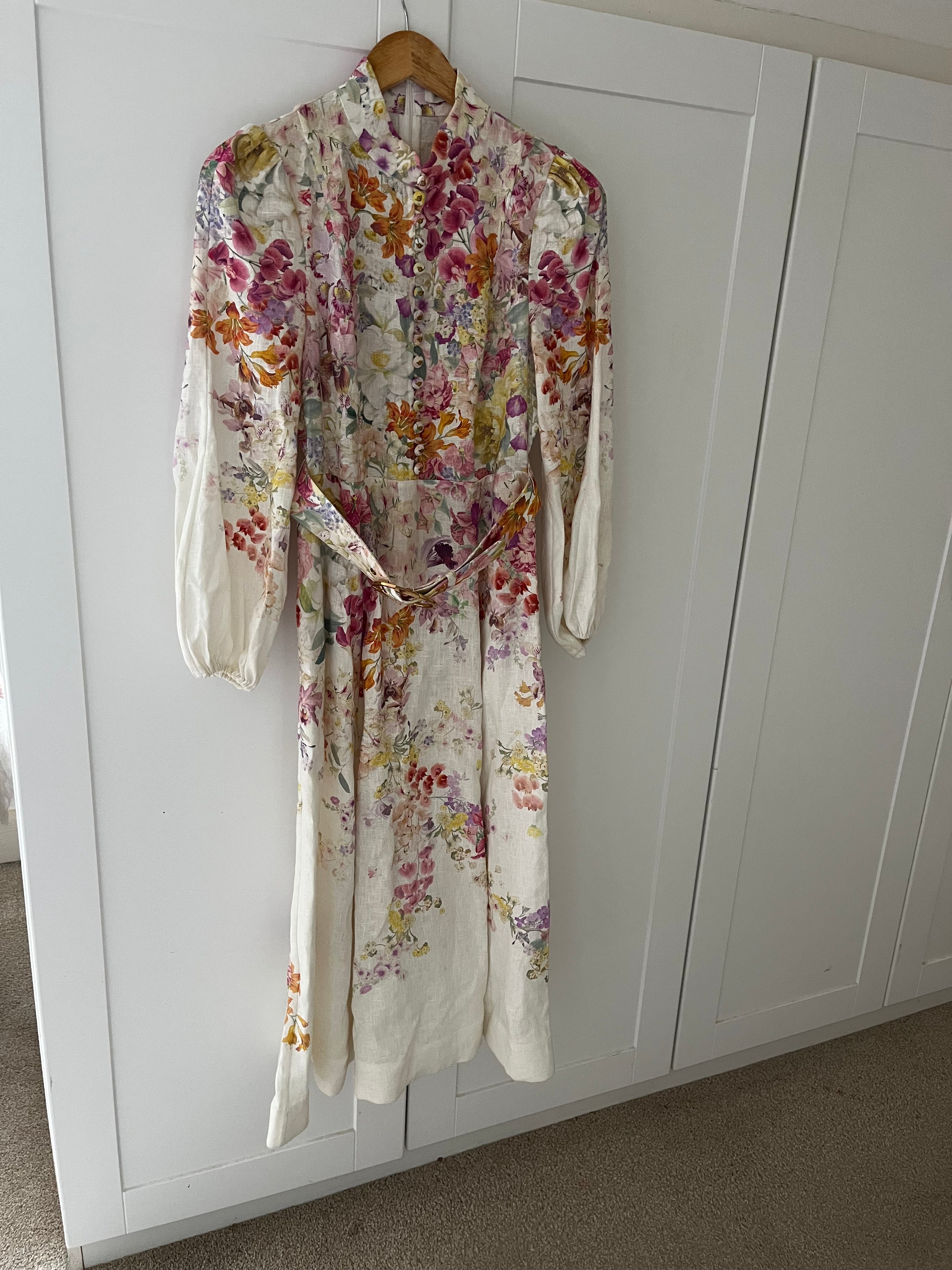 Zimmermann Floral Linen Dress Size 1