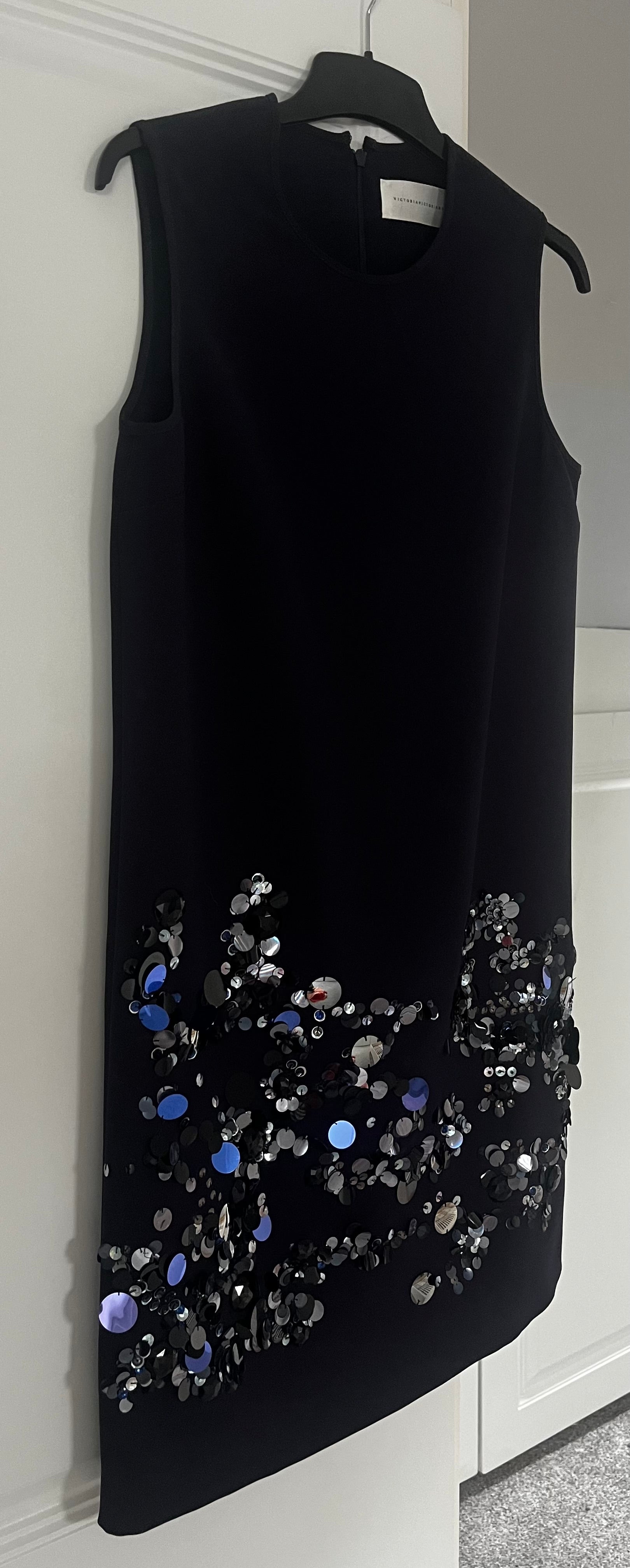 Victoria Beckham Navy Sequin Dress Size 10