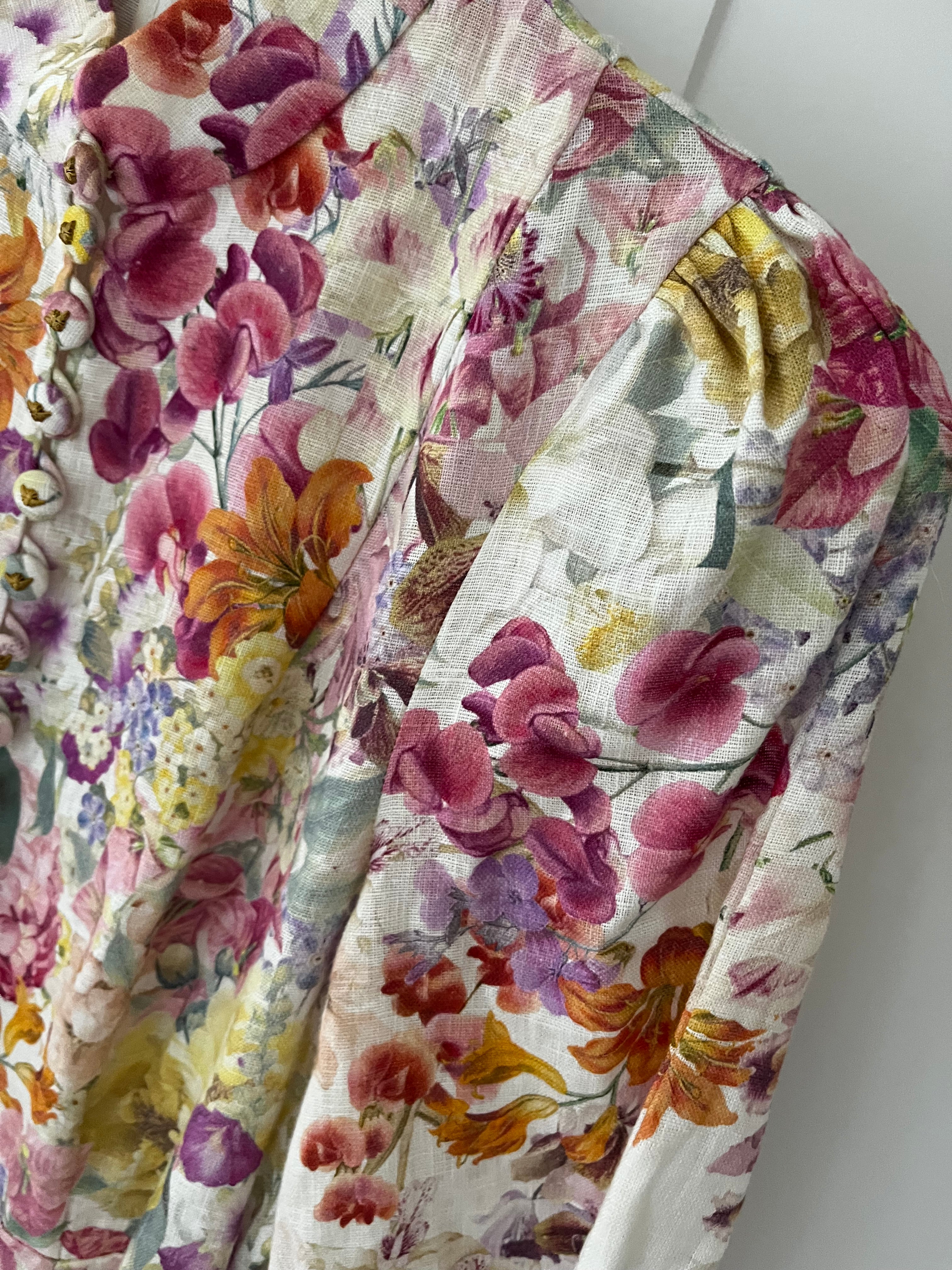 Zimmermann Floral Linen Dress Size 1