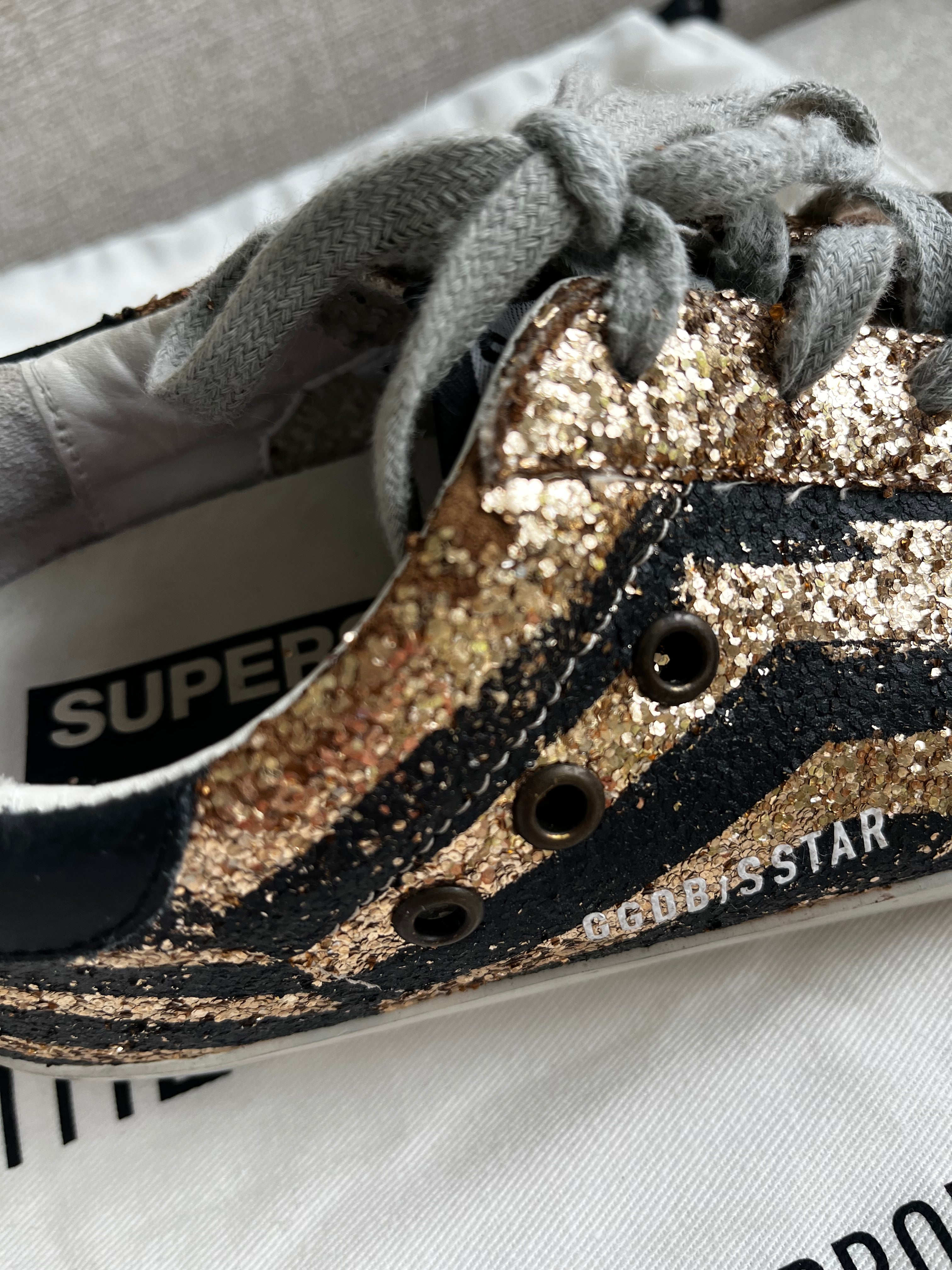Golden Goose Glitter Superstars Size 38