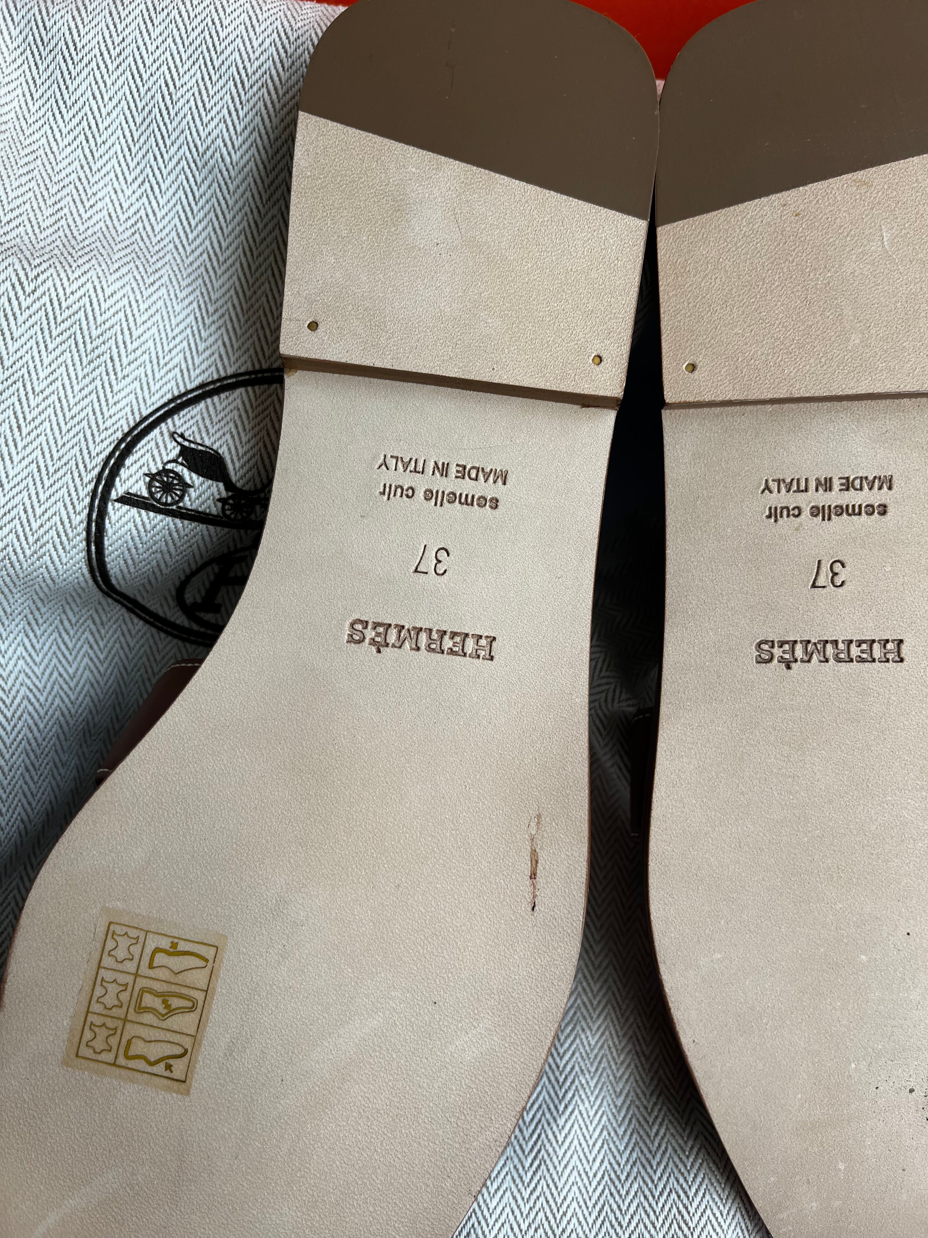 Hermes Oran Sandals Size 37