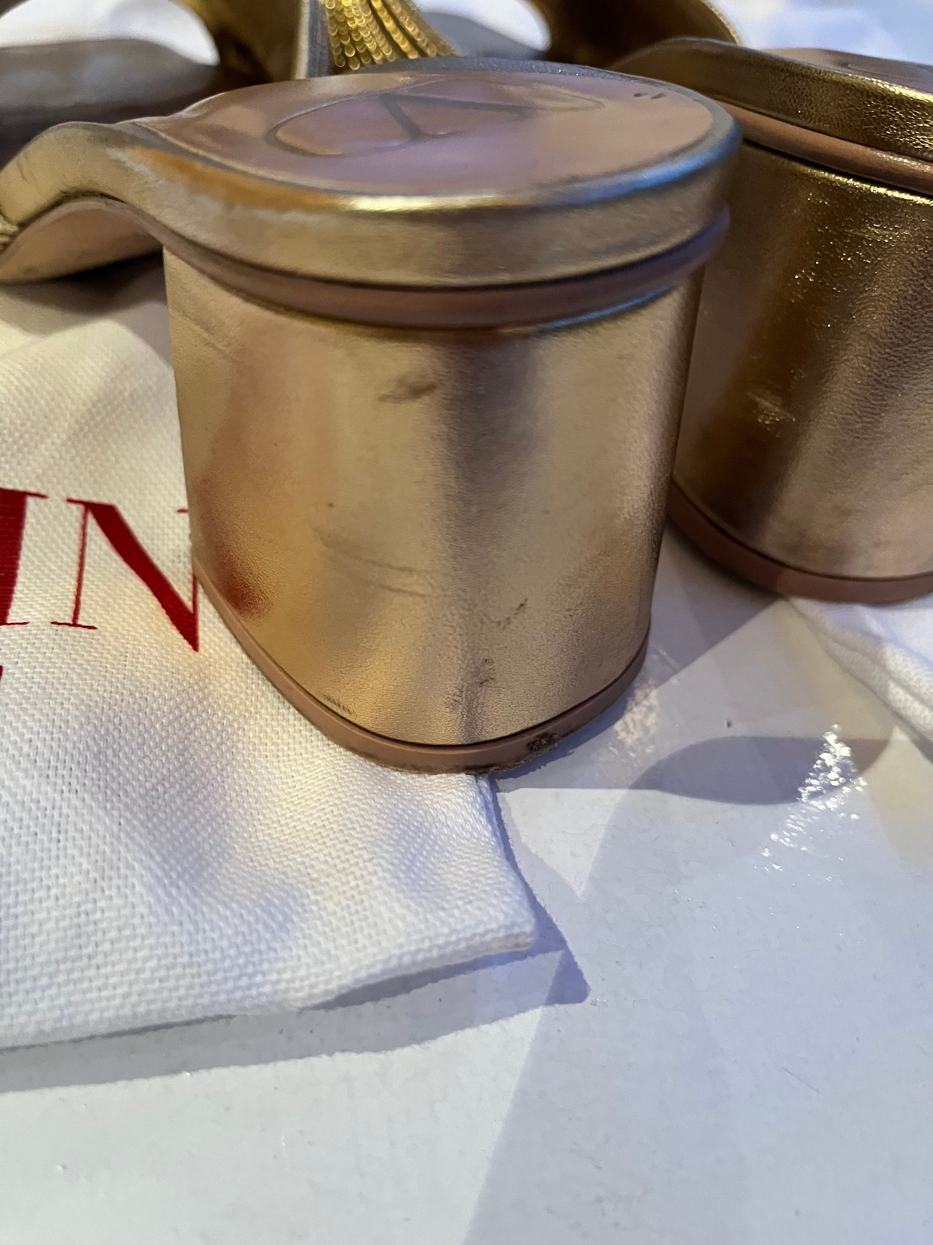 Gold Valentino Mules Size 37