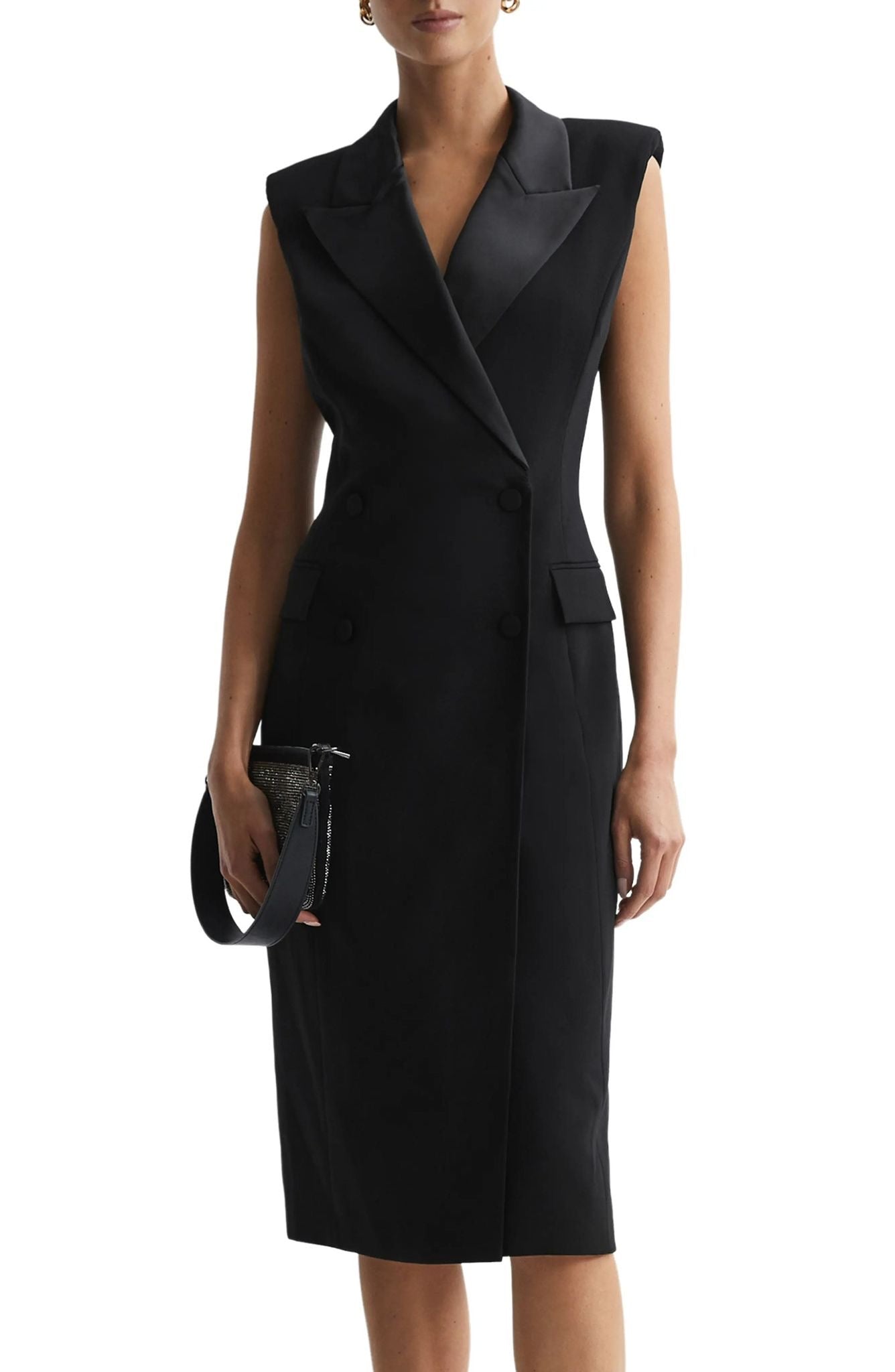 Reiss Black Tuxedo Dress Size 6