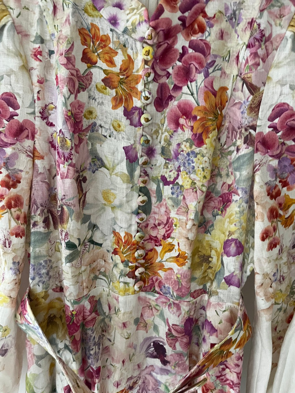 Zimmermann Floral Linen Dress Size 1