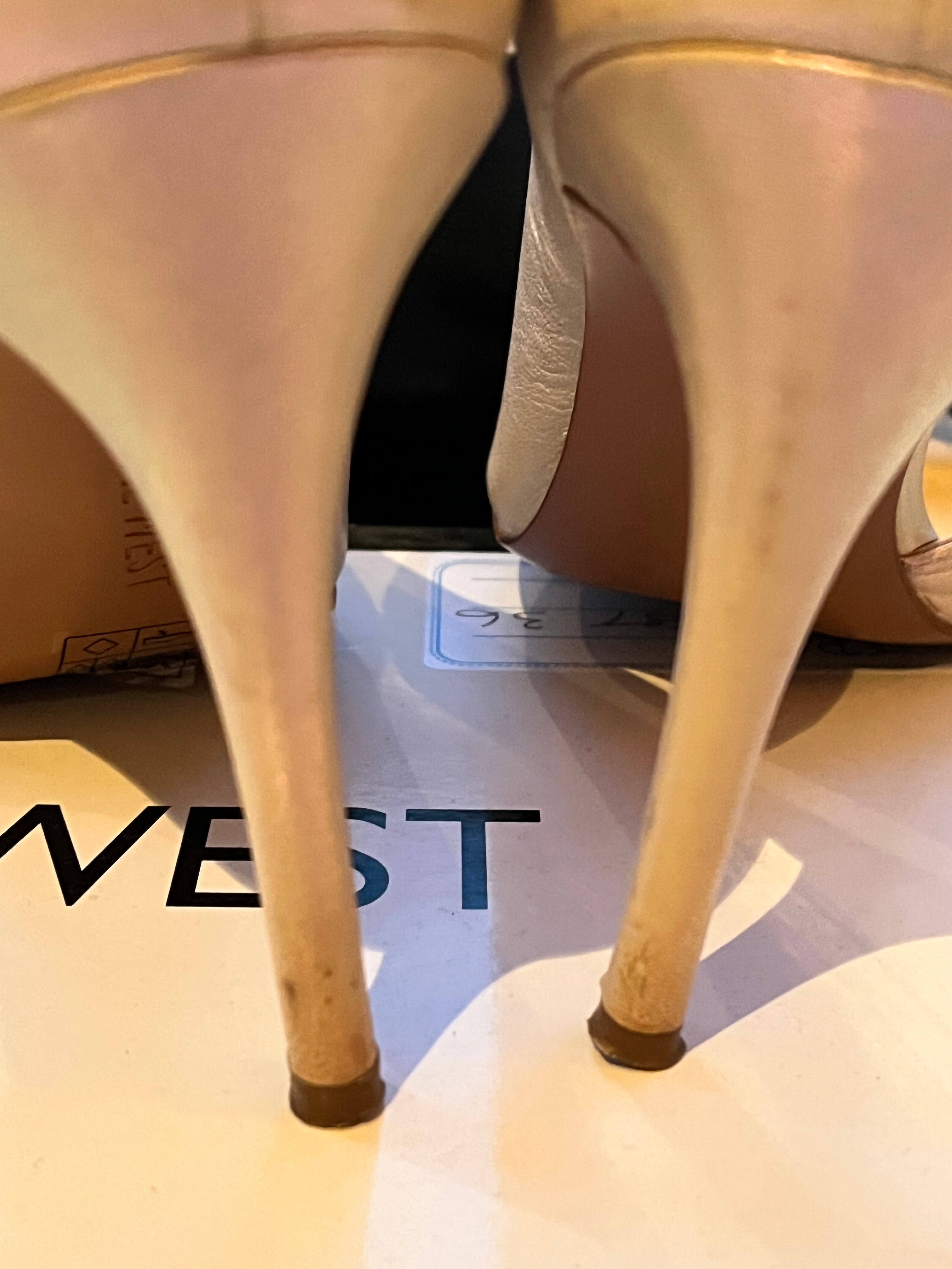 Nine West Pearlescent Peeptoe Shoes Size 36