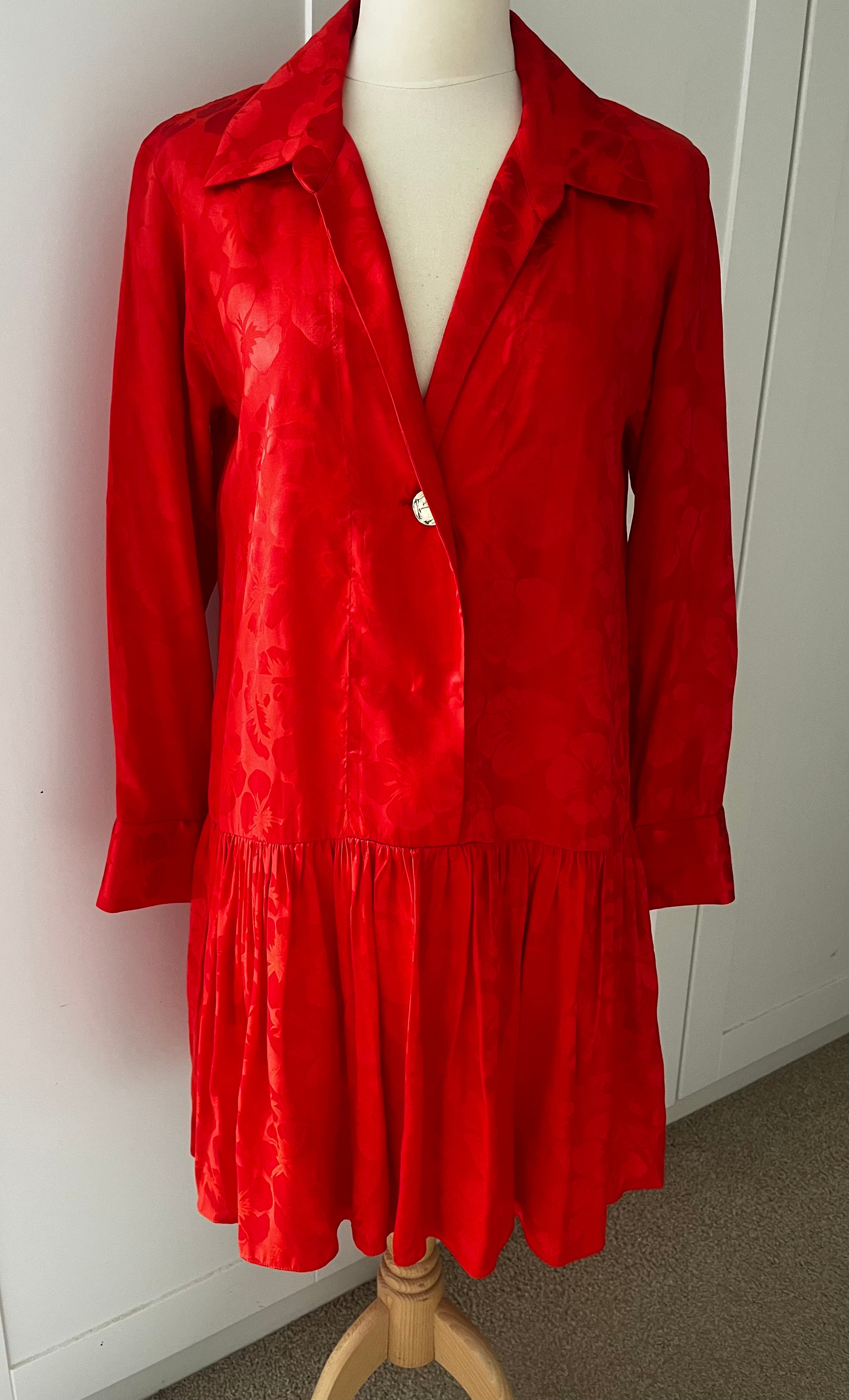 Sandro Red Shirt Dress Size 34