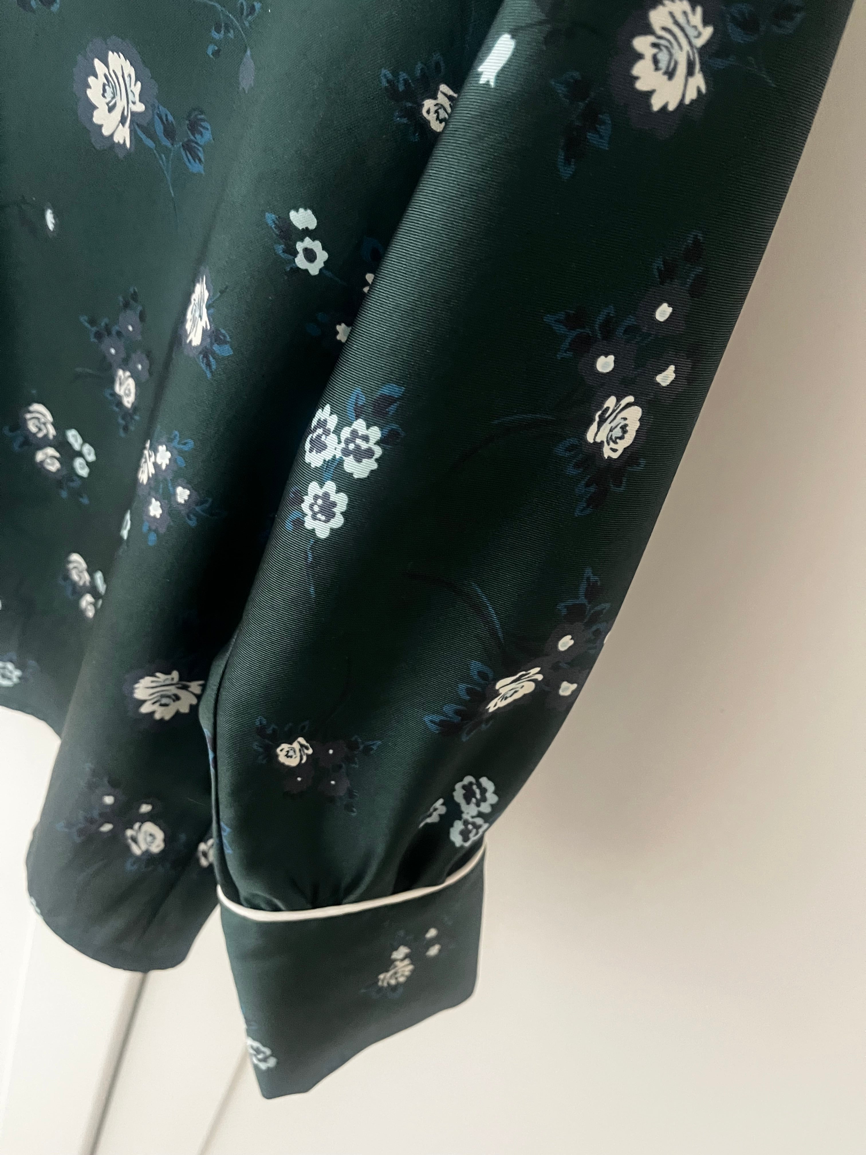 Marella Green Floral Bow Blouse Size 10