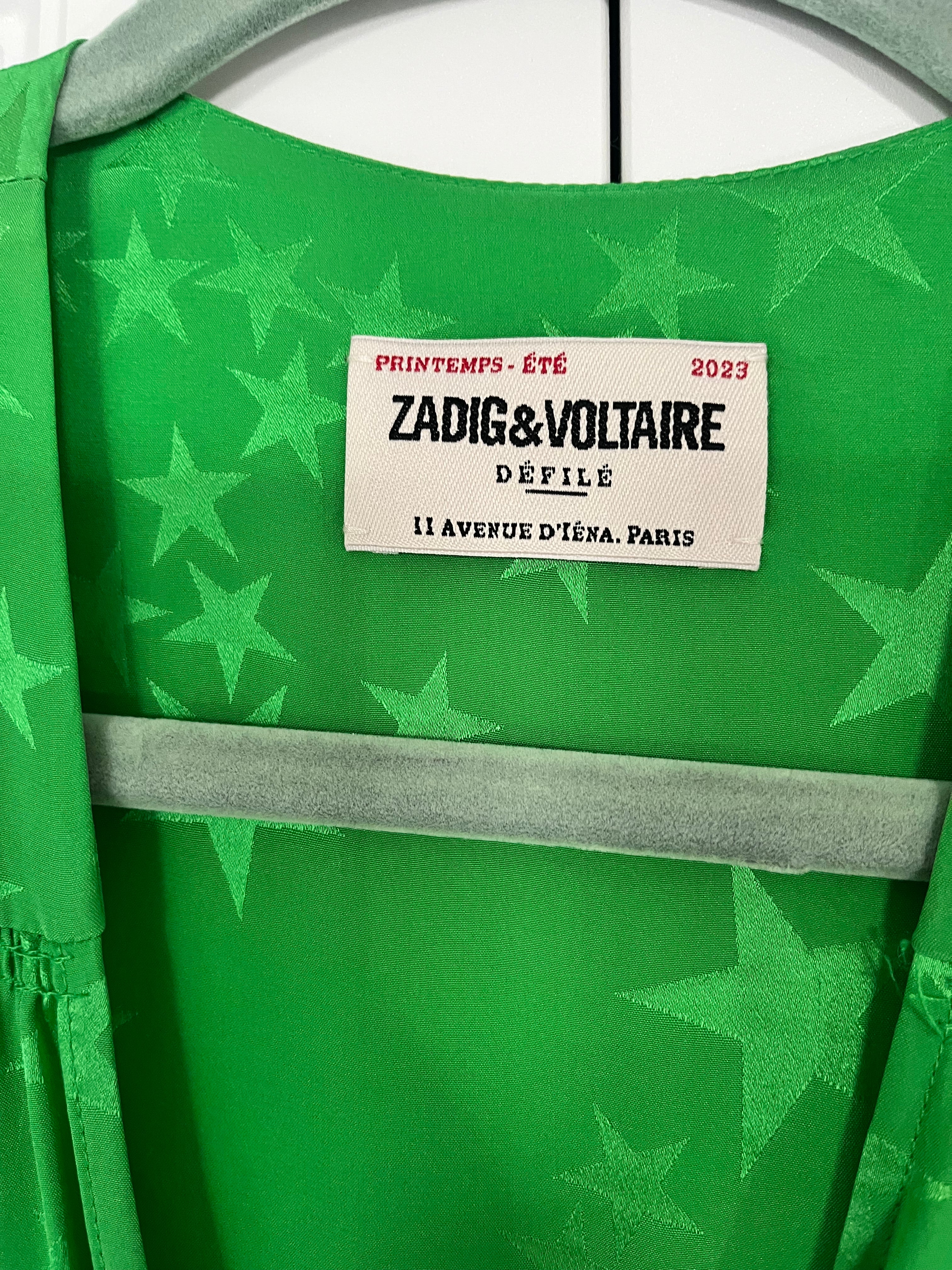 Zadig & Voltaire Green Silk Dress Size S
