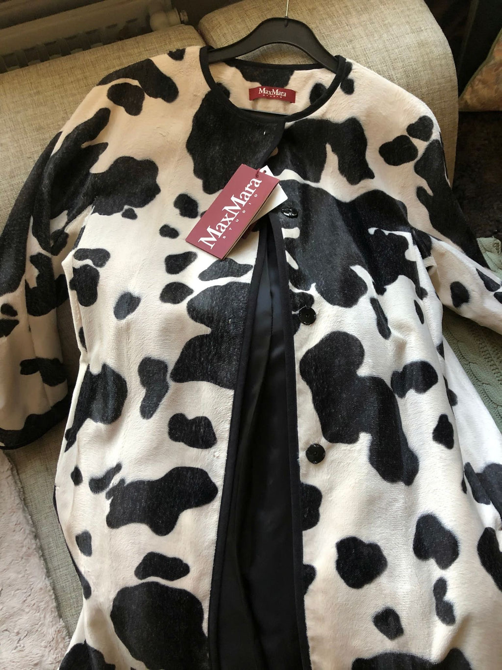 Max Mara Faux Fur Coat Size 16