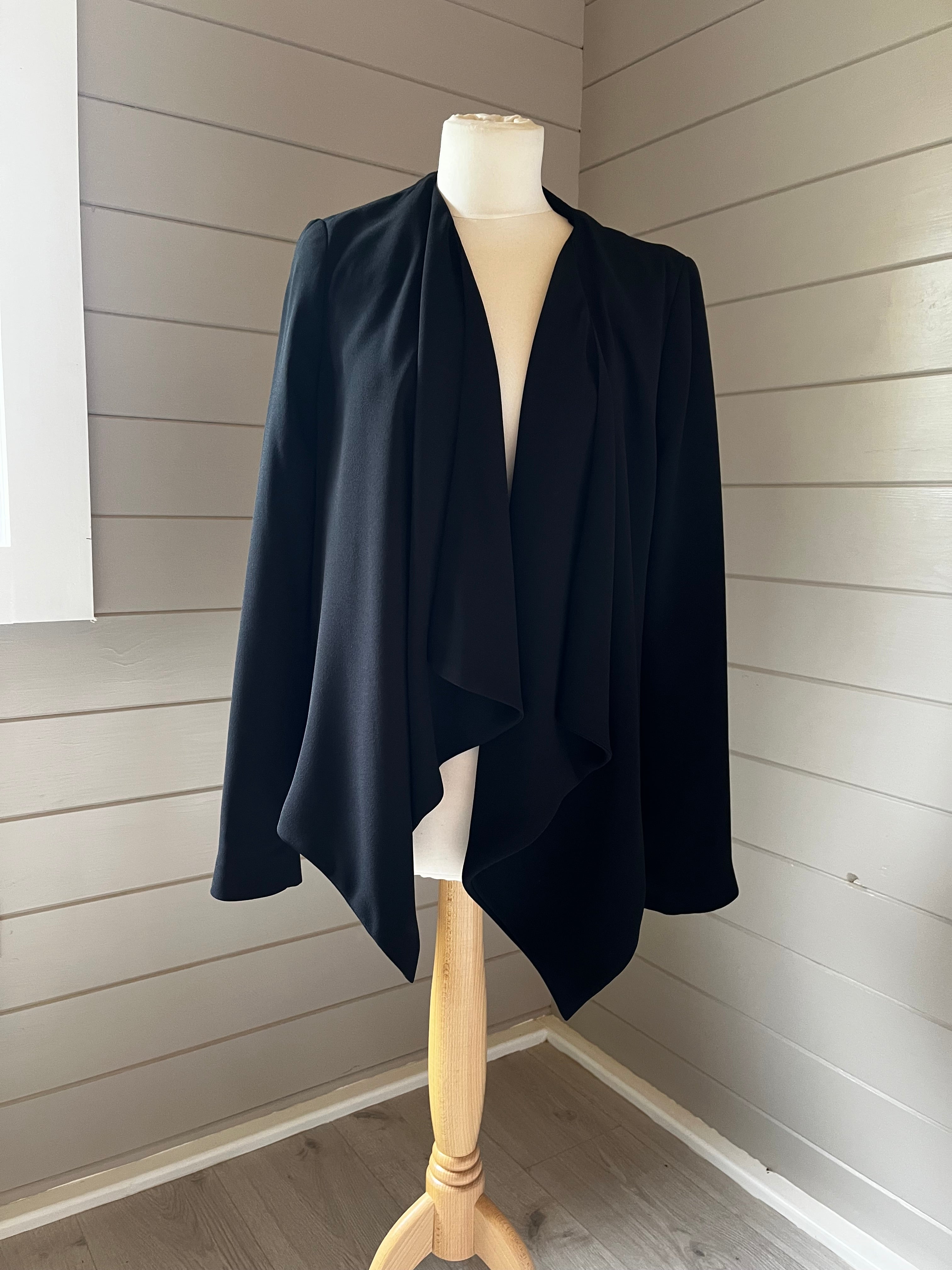 Phase Eight Black Draped Blazer Size 16