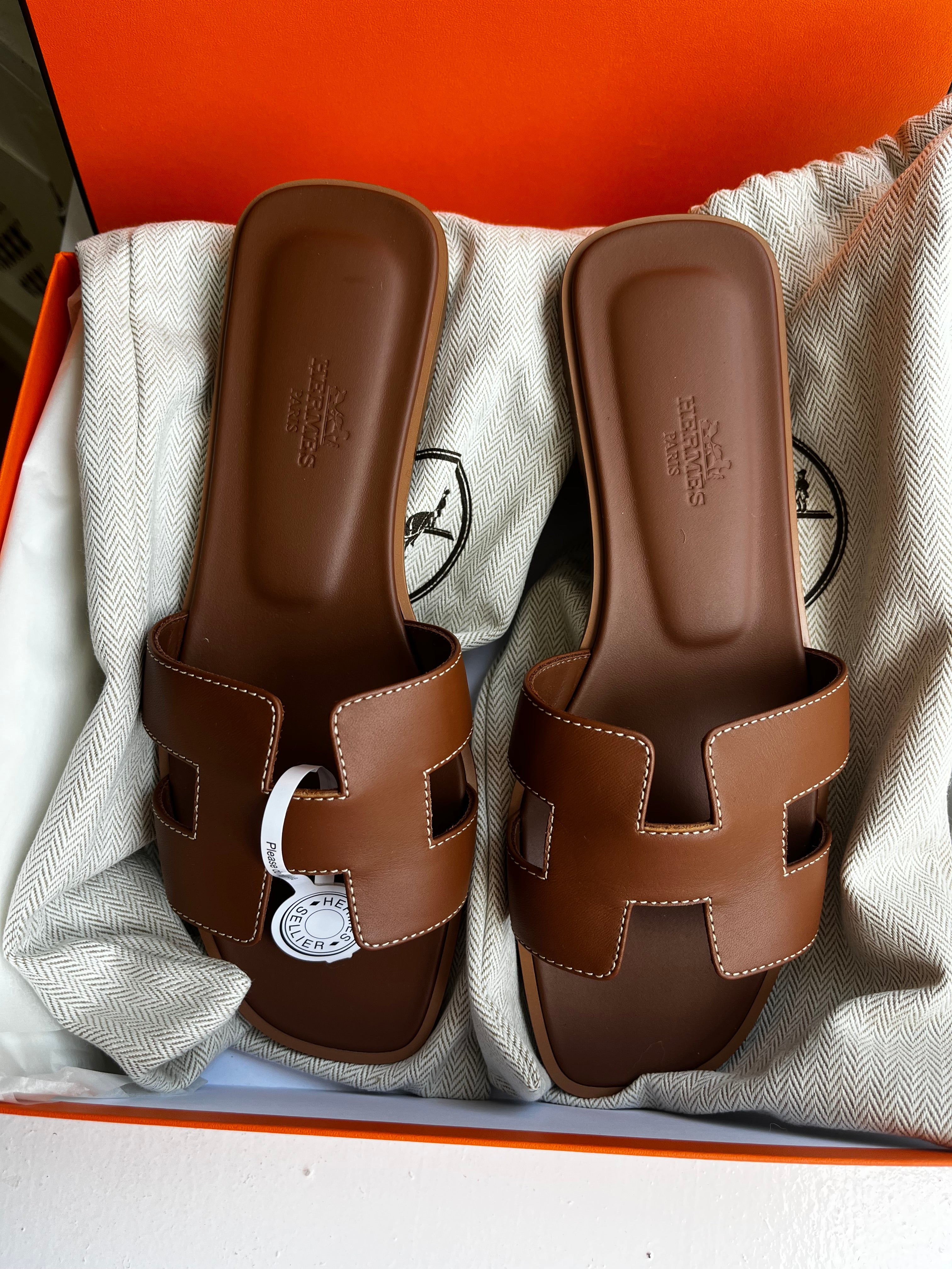 Hermes Oran Sandals Size 37