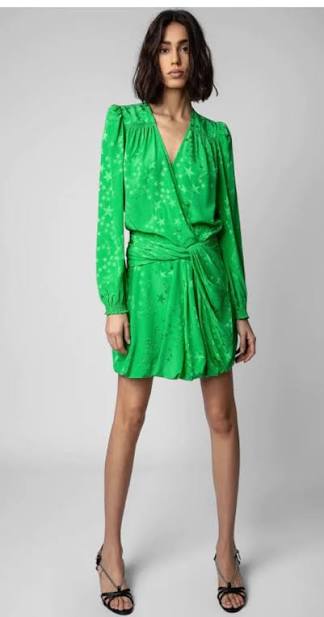 Zadig & Voltaire Green Silk Dress Size S