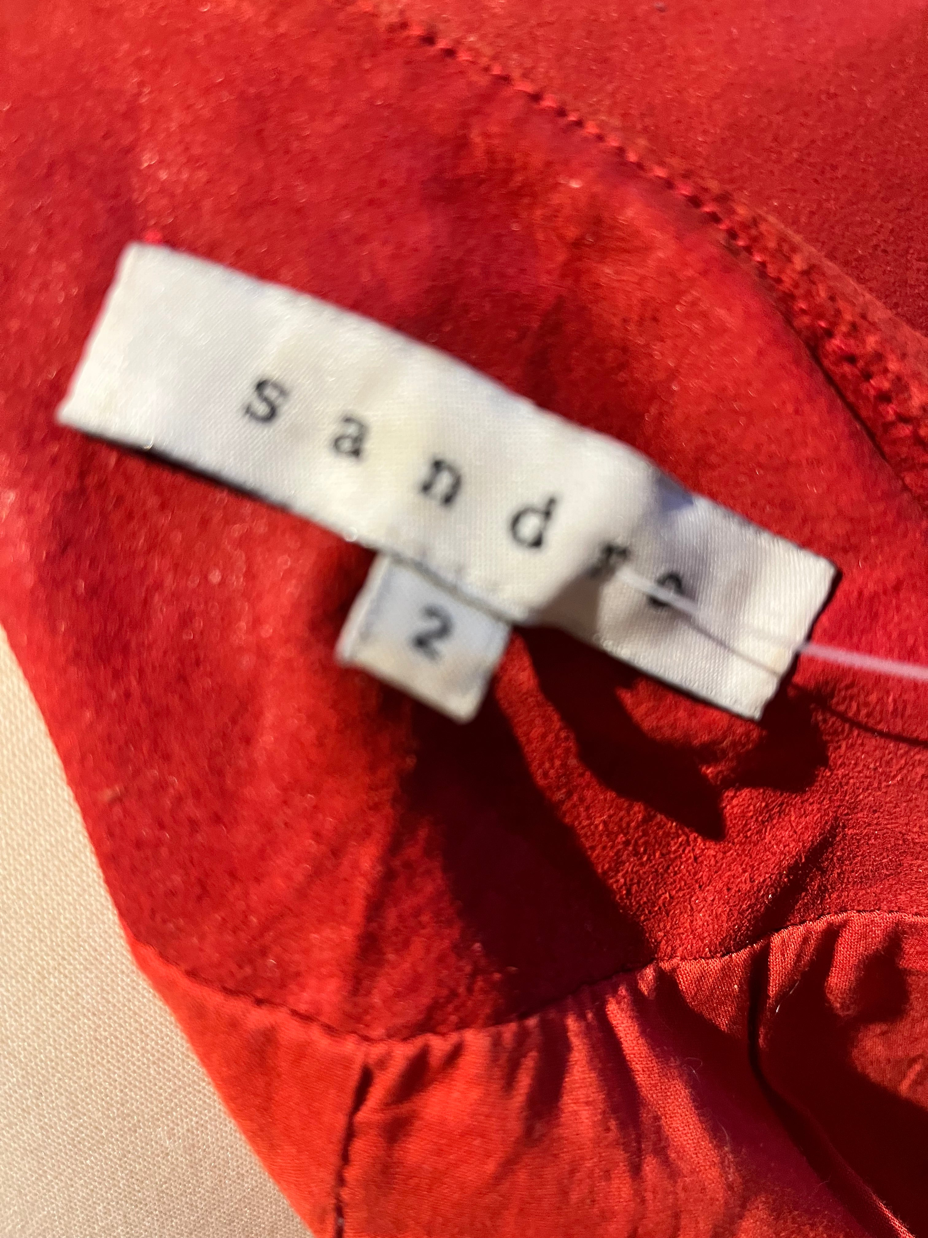 Sandro Red Leather Blazer Size 2