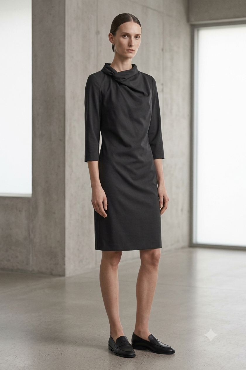 Cos Funnel Neck Dress Size 38