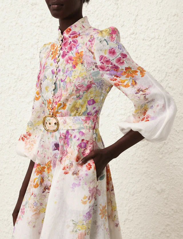 Zimmermann Floral Linen Dress Size 1
