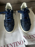 Valentino Navy Glitter Runners Size 37.5