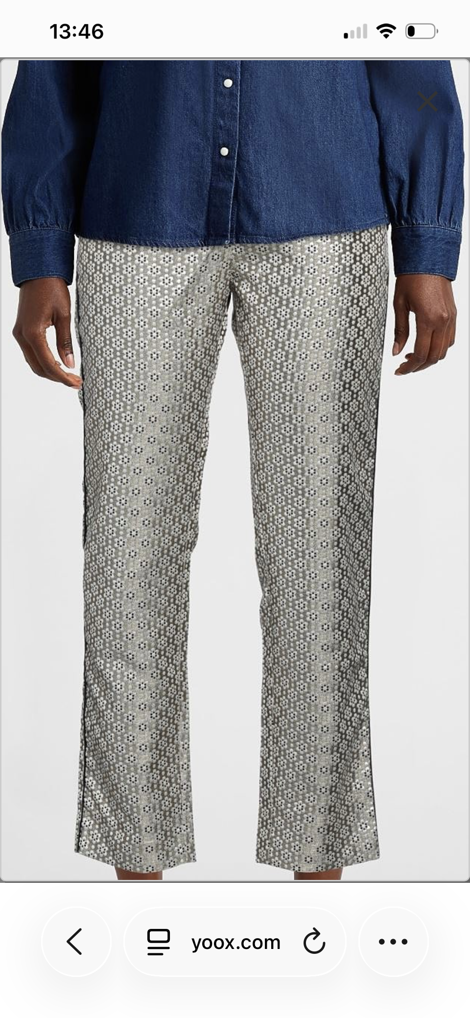 Maje Gold Floral Slim Trousers Size 40