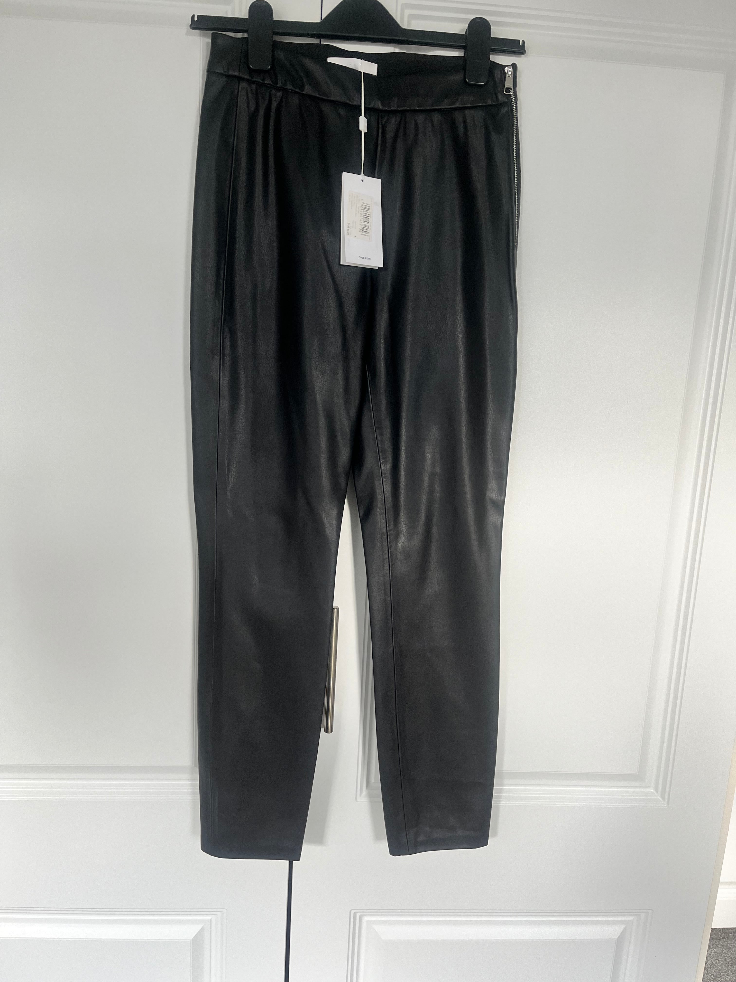 Boss Faux Leather Trousers Size 6