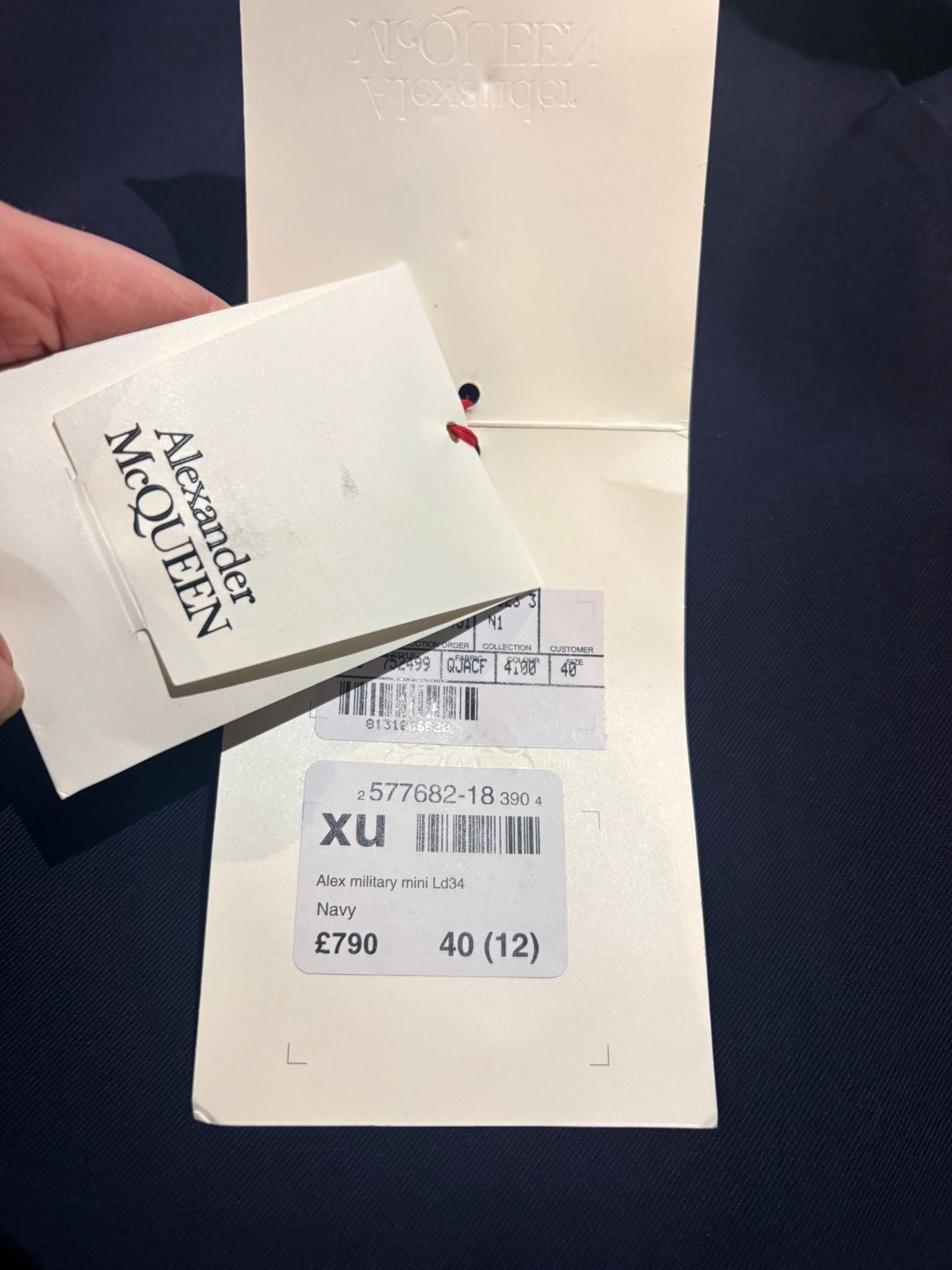 Alexander McQueen Navy Mini Skirt Size 12