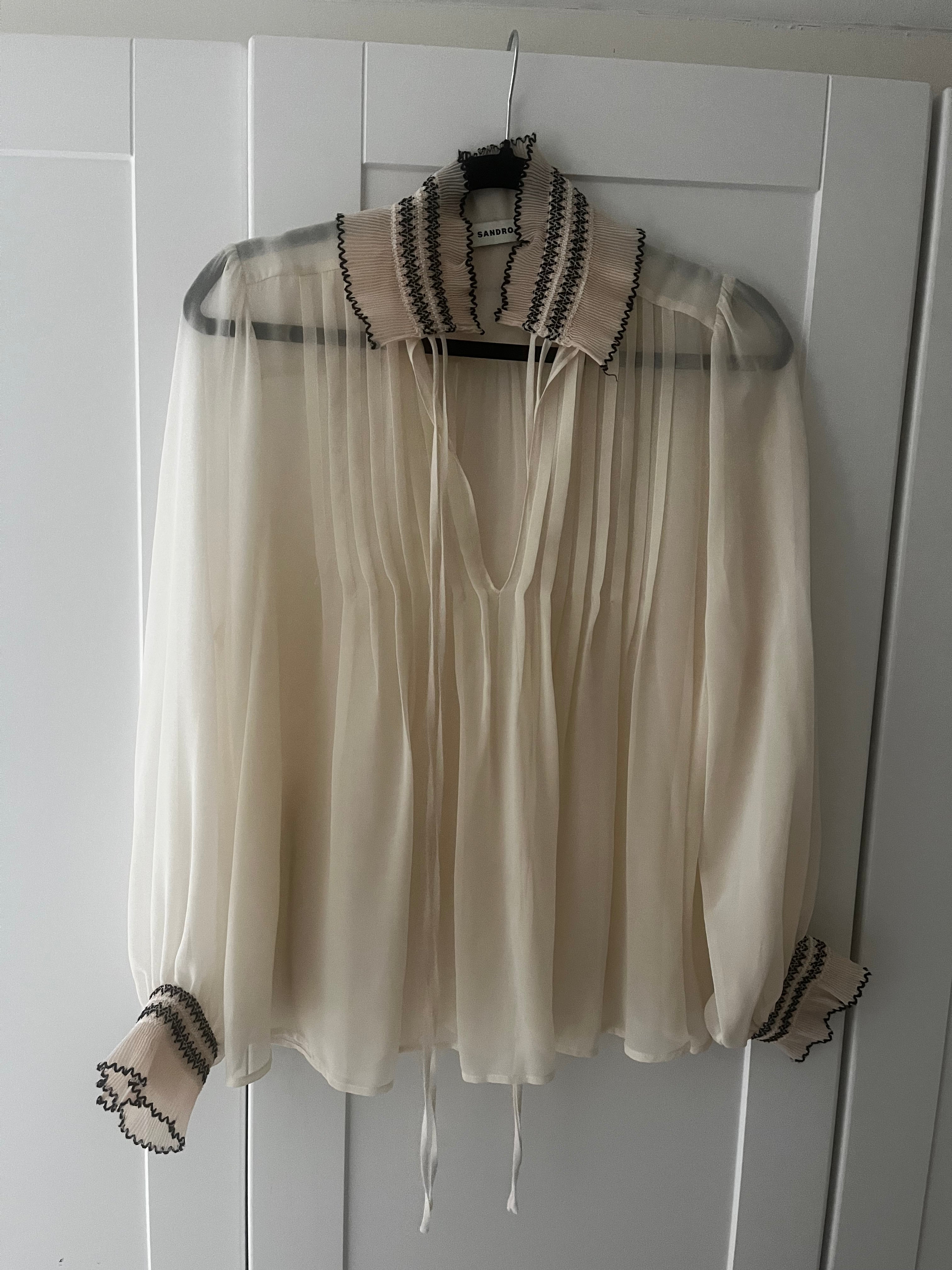 Sandro Cream Blouse Size 10