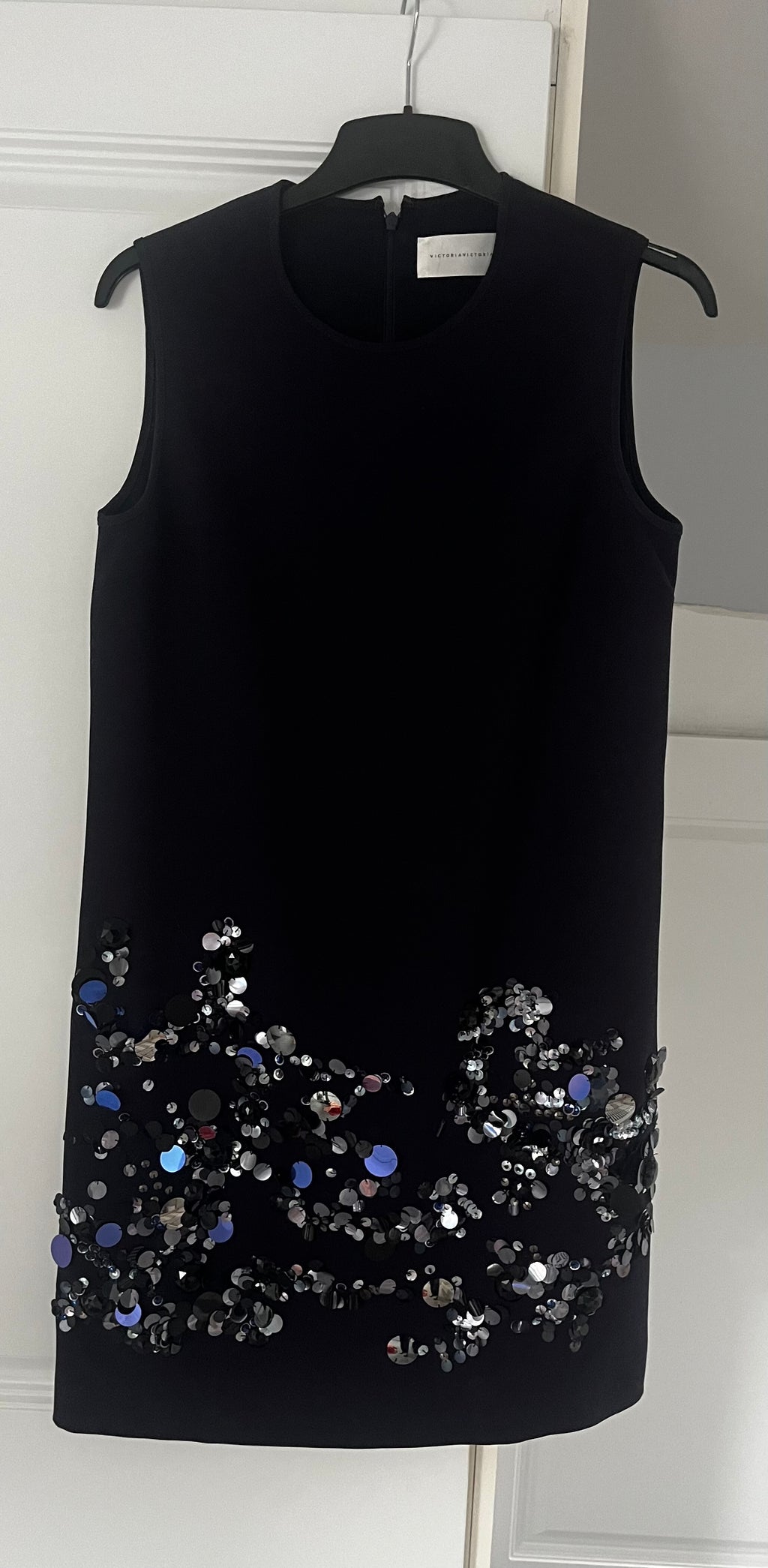 Victoria Beckham Navy Sequin Dress Size 10