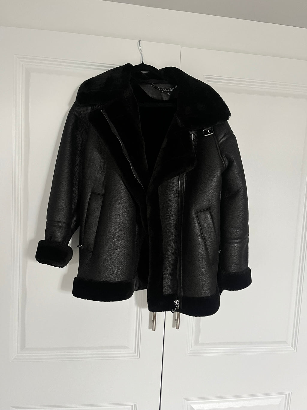 Whistles Black Flying Jacket Size S