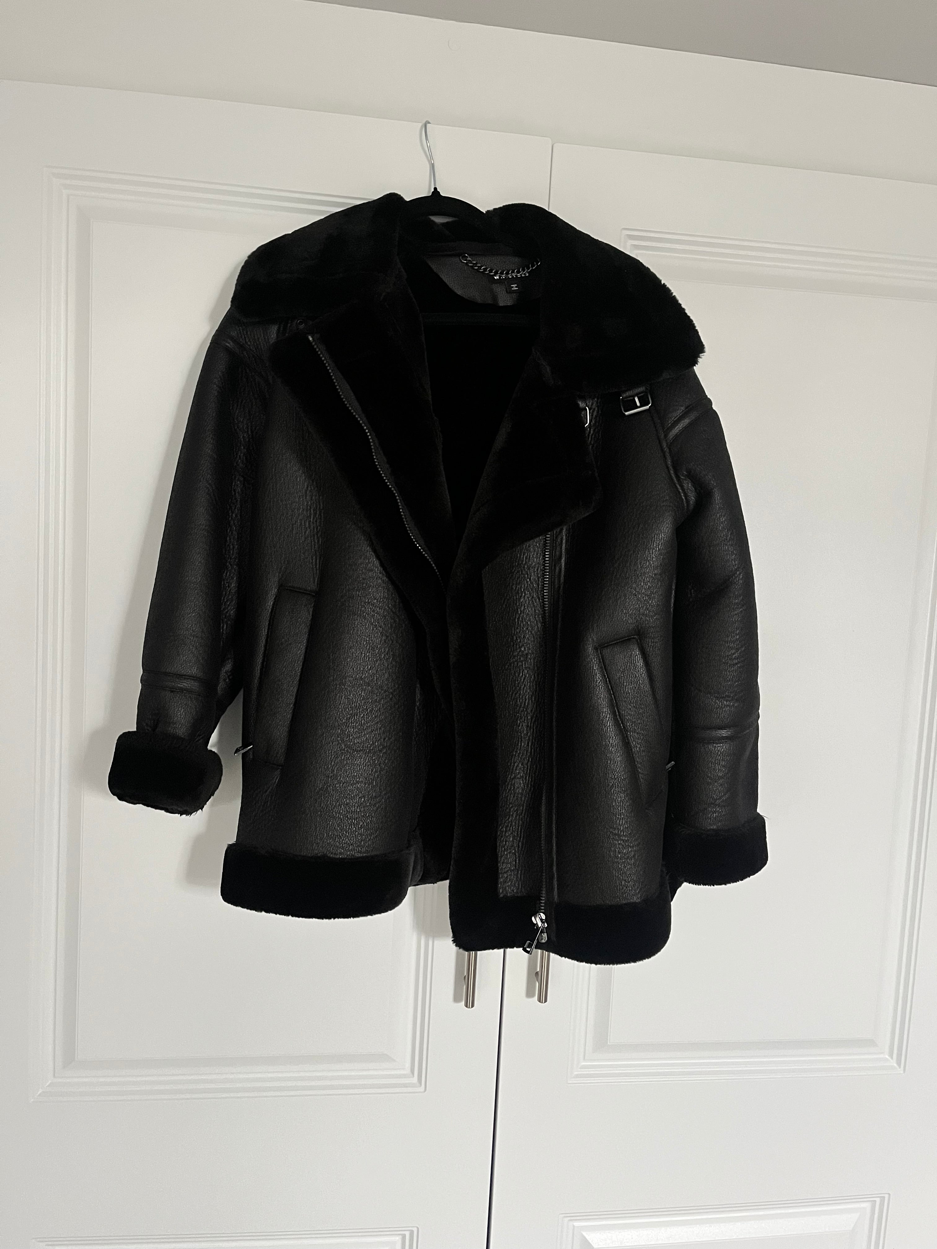 Whistles Black Flying Jacket Size S