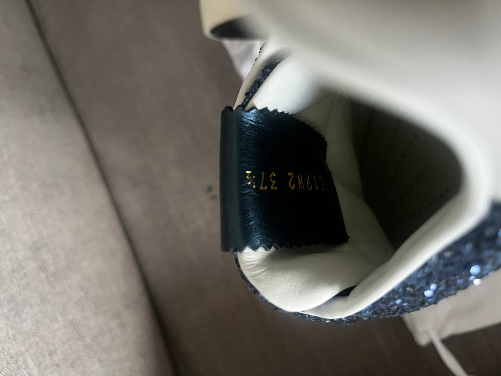Valentino Navy Glitter Runners Size 37.5
