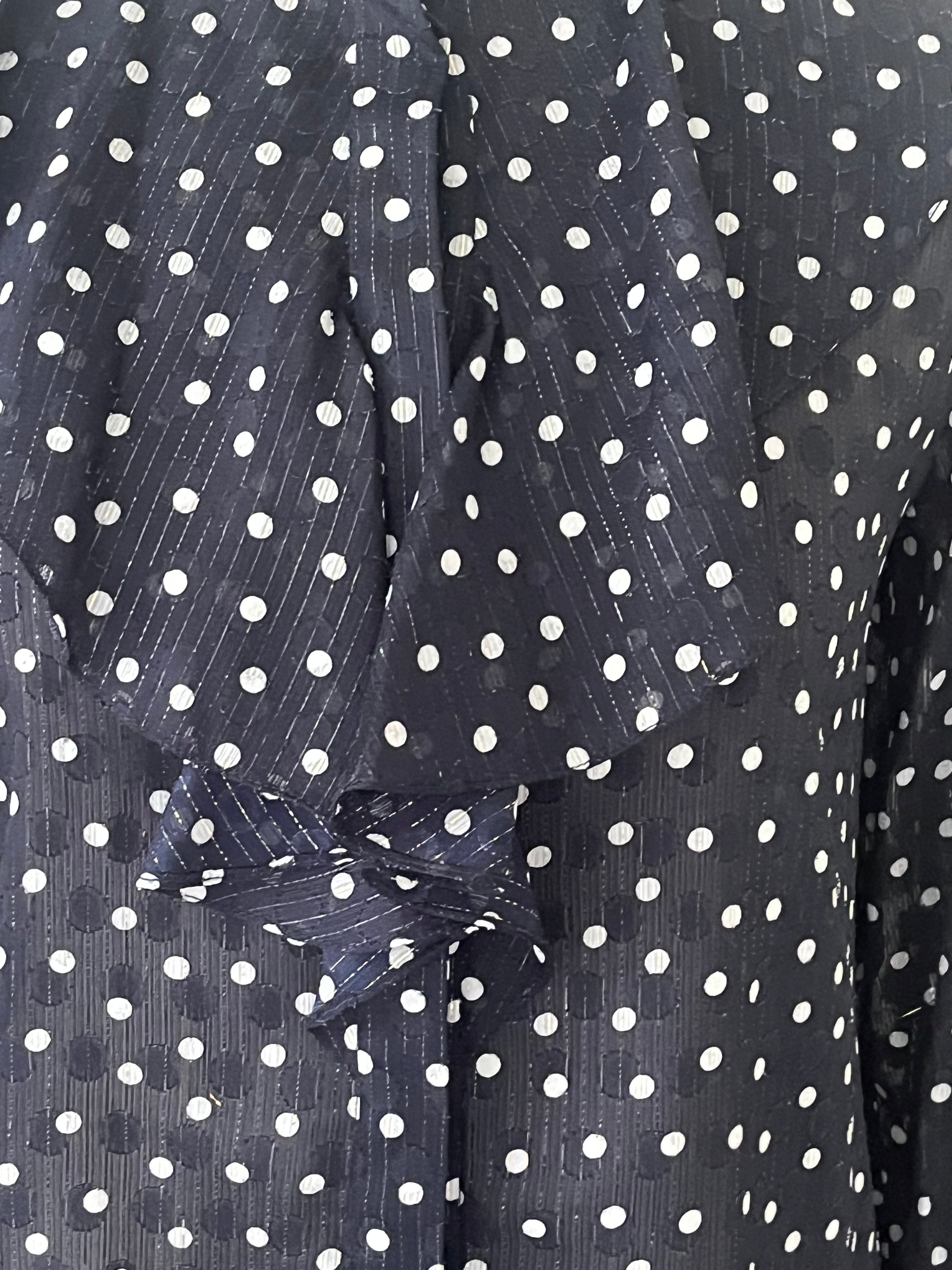 Sandro Navy Polka Blouse Size 1