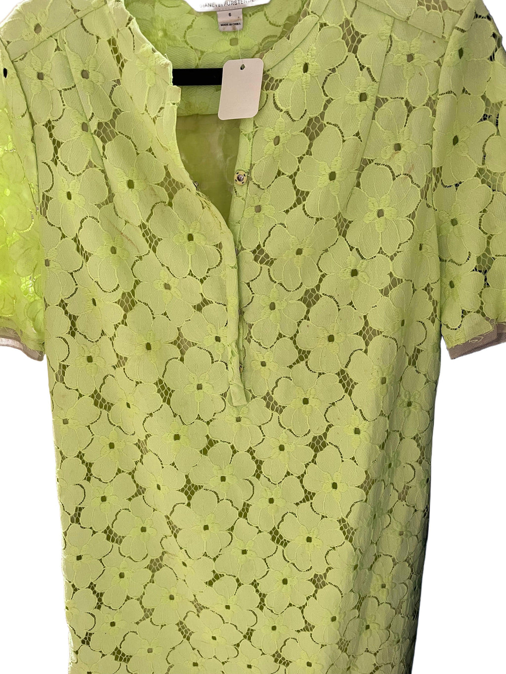 Diane Von Furstenberg Neon Dress Size 10