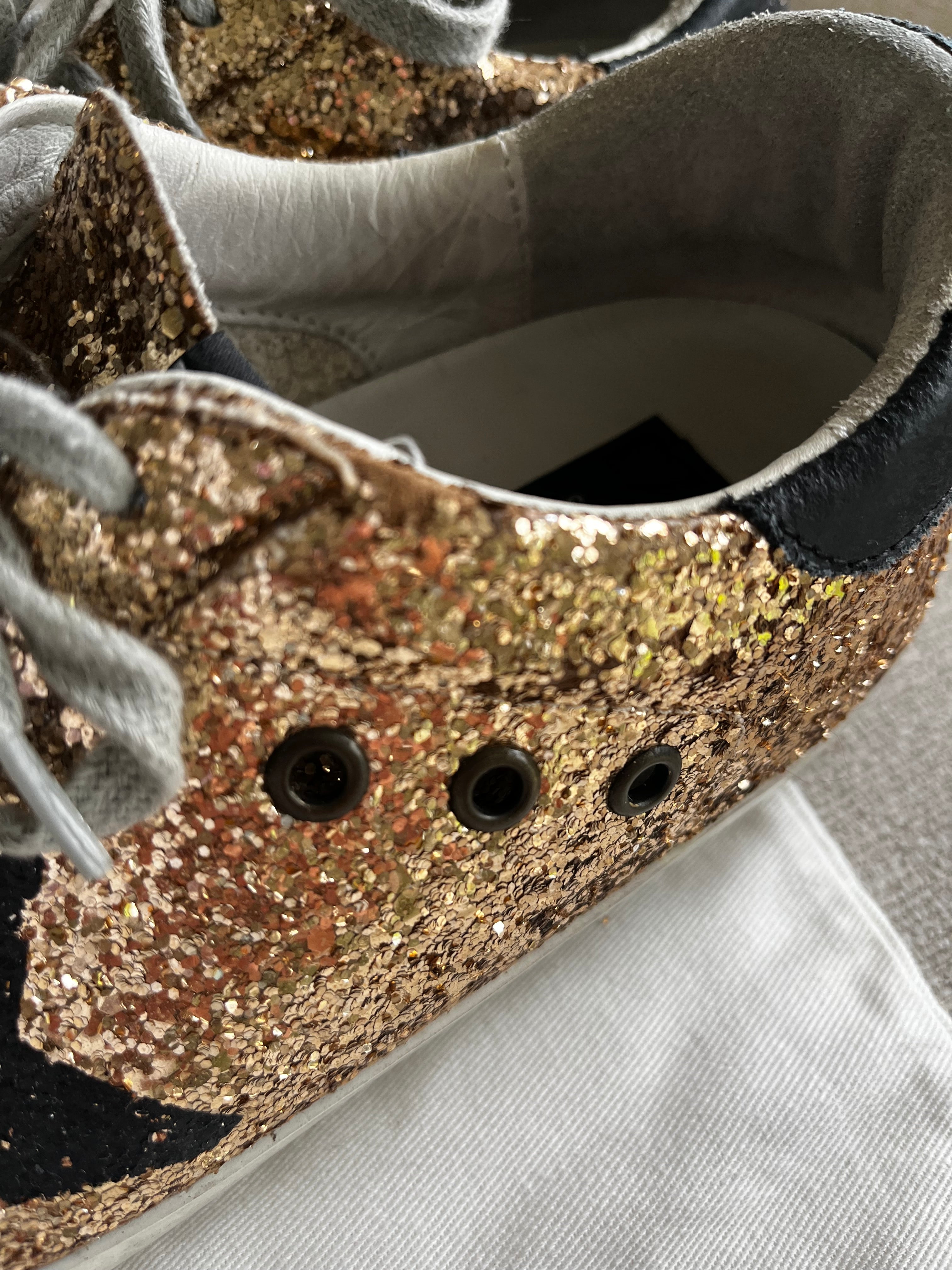 Golden Goose Glitter Superstars Size 38
