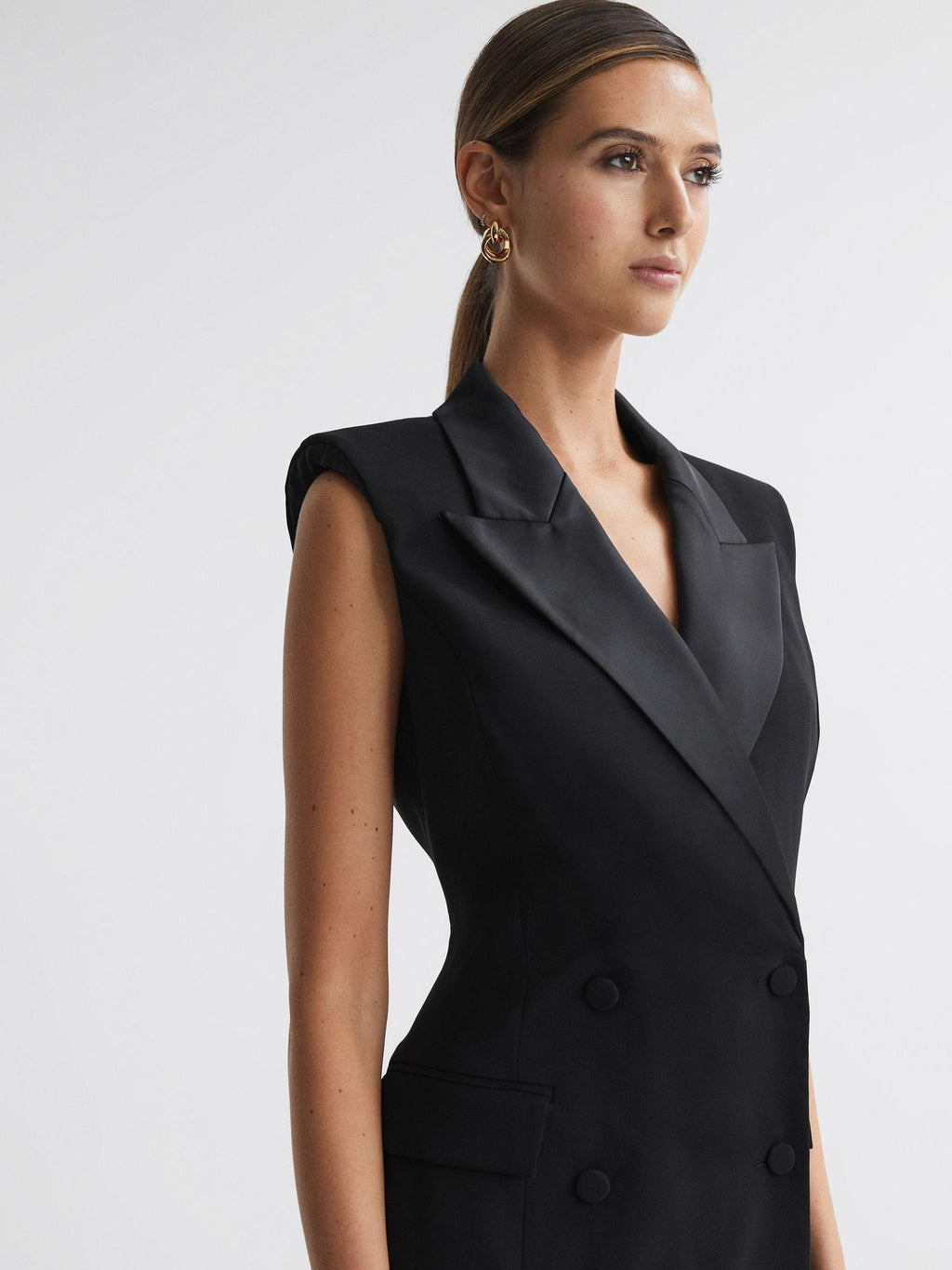 Reiss Black Tuxedo Dress Size 6