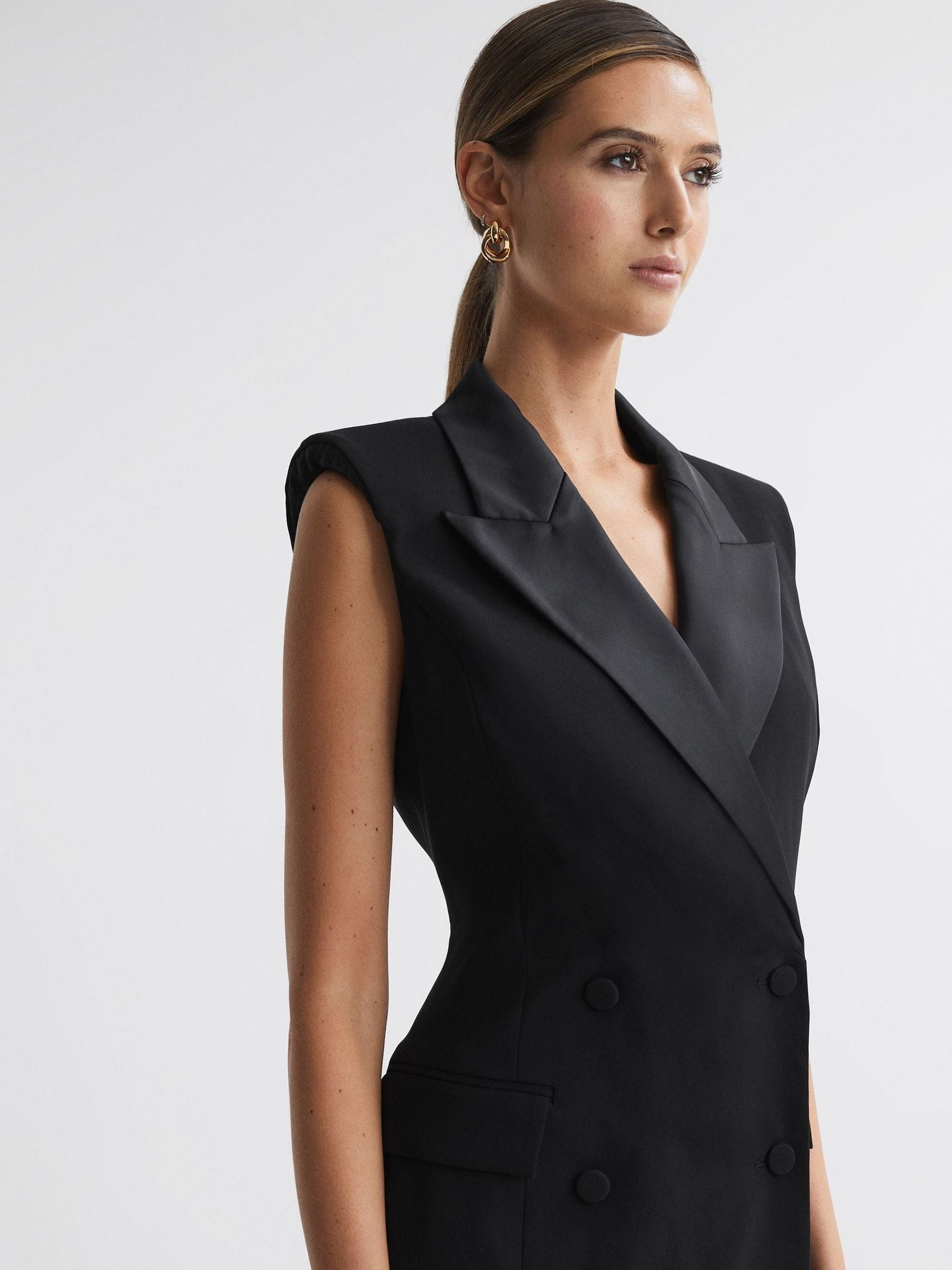 Reiss Black Tuxedo Dress Size 6