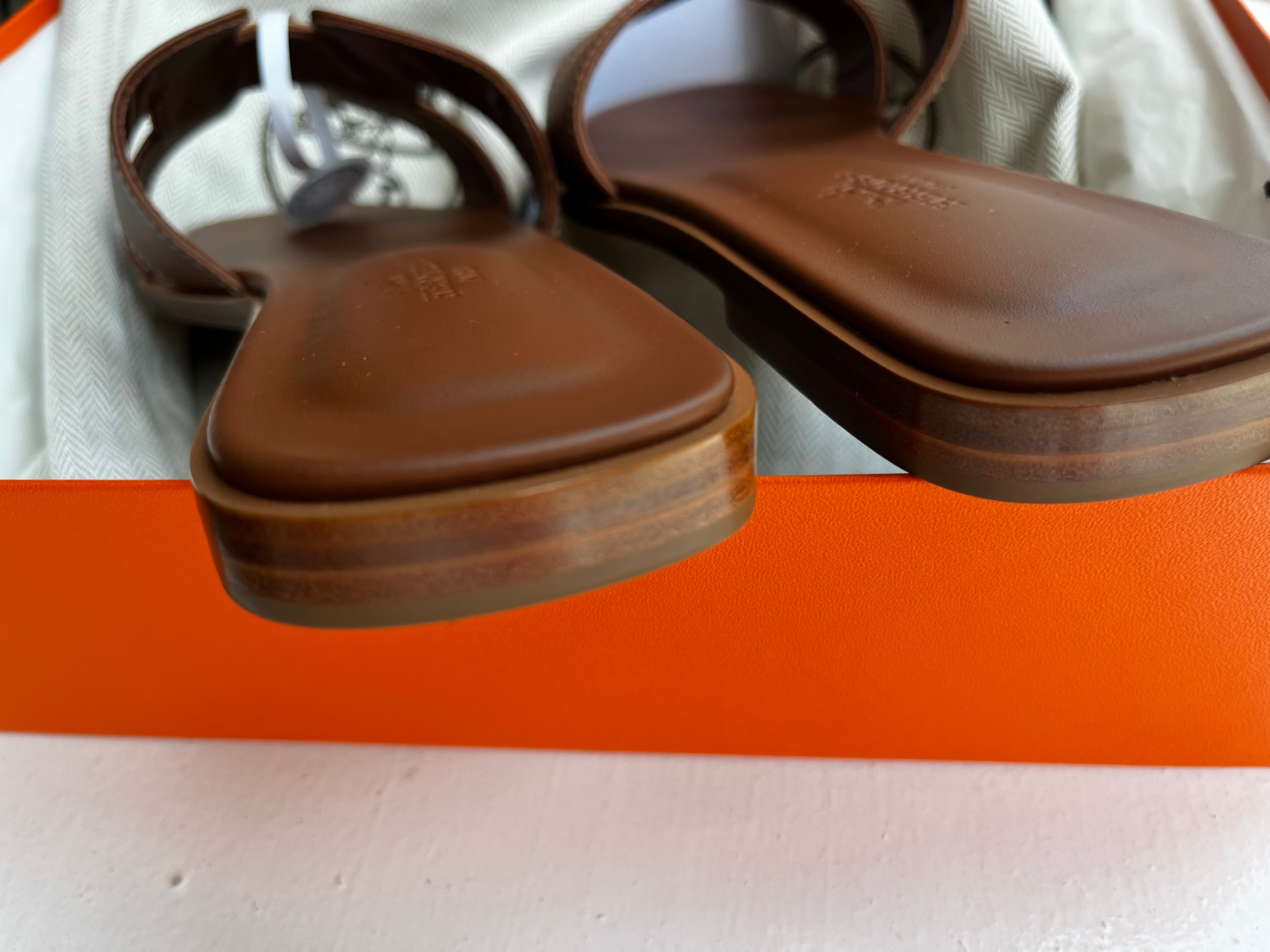 Hermes Oran Sandals Size 37