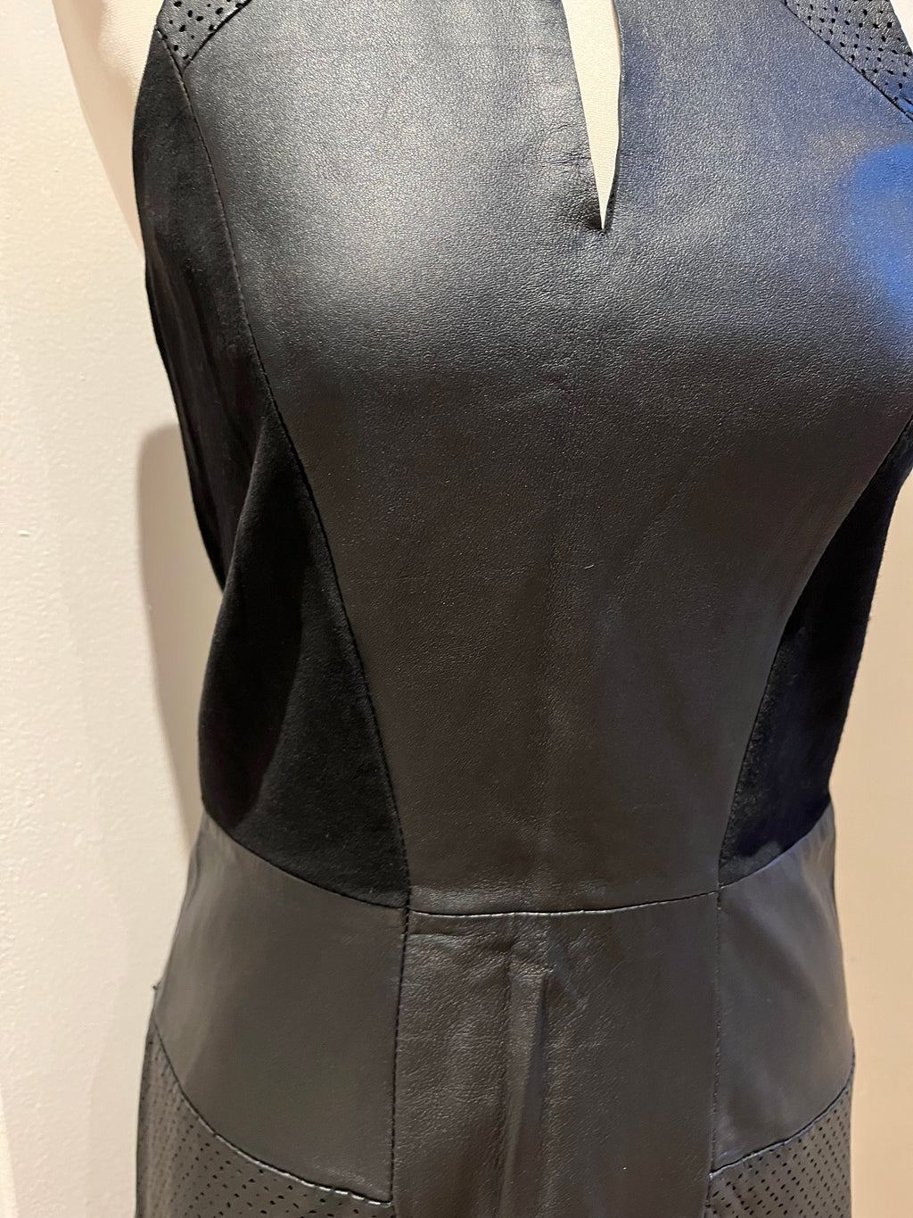Maje Black Leather Dress Size S