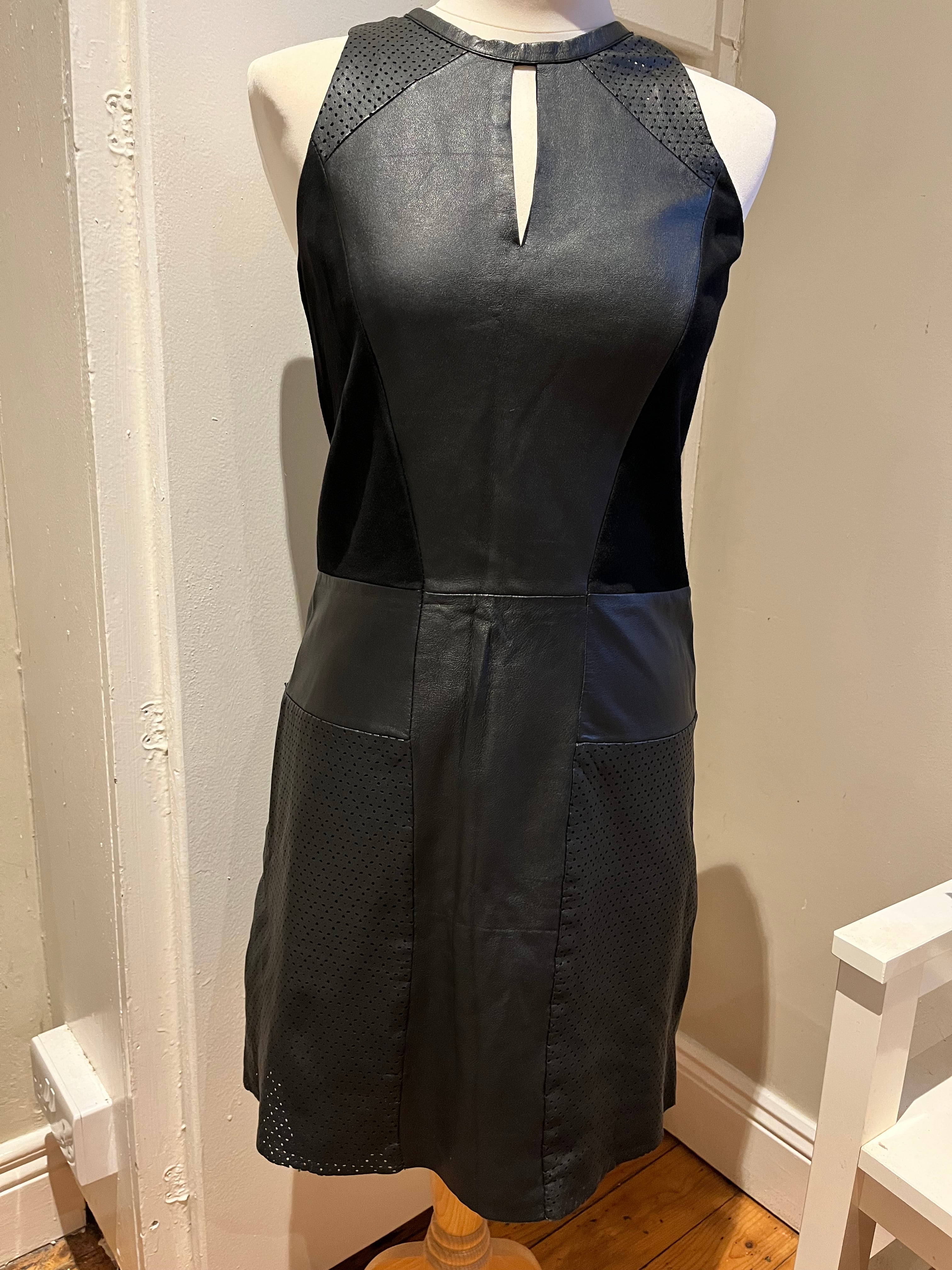 Maje Black Leather Dress Size S