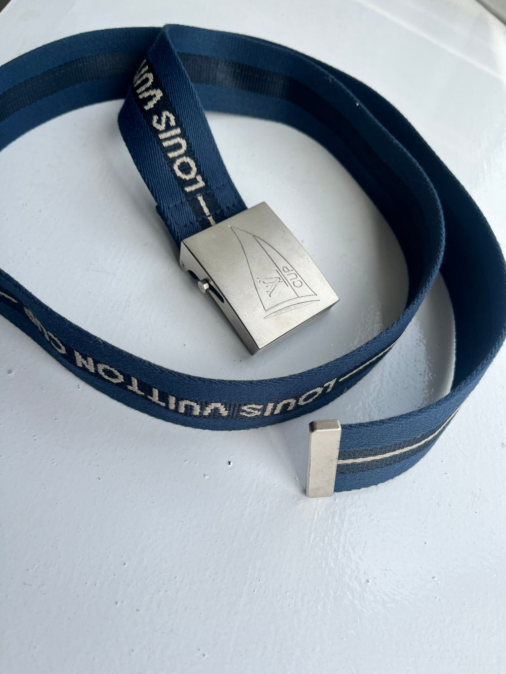 Navy Louis Vuitton Cup Belt