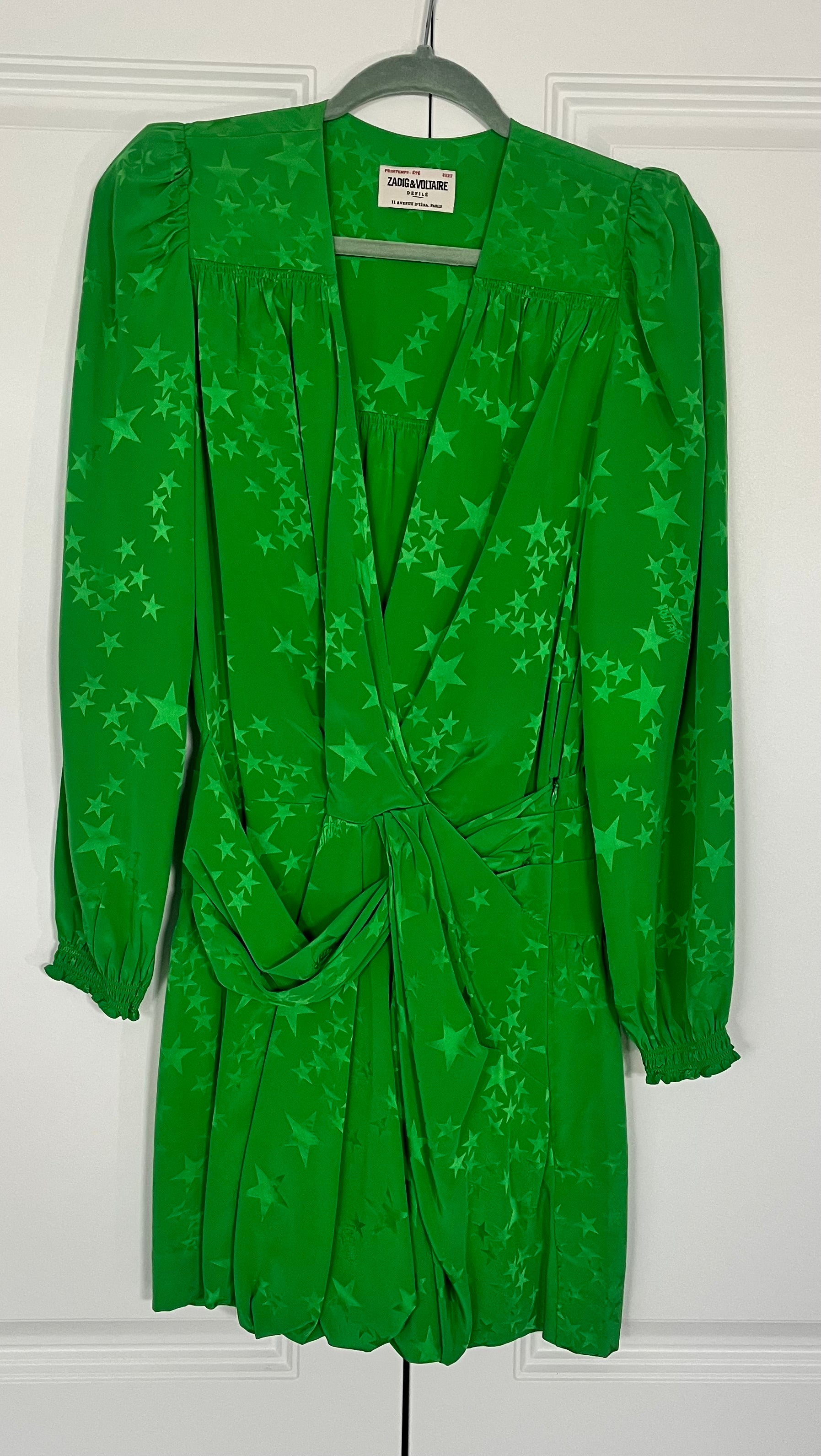 Zadig & Voltaire Green Silk Dress Size S
