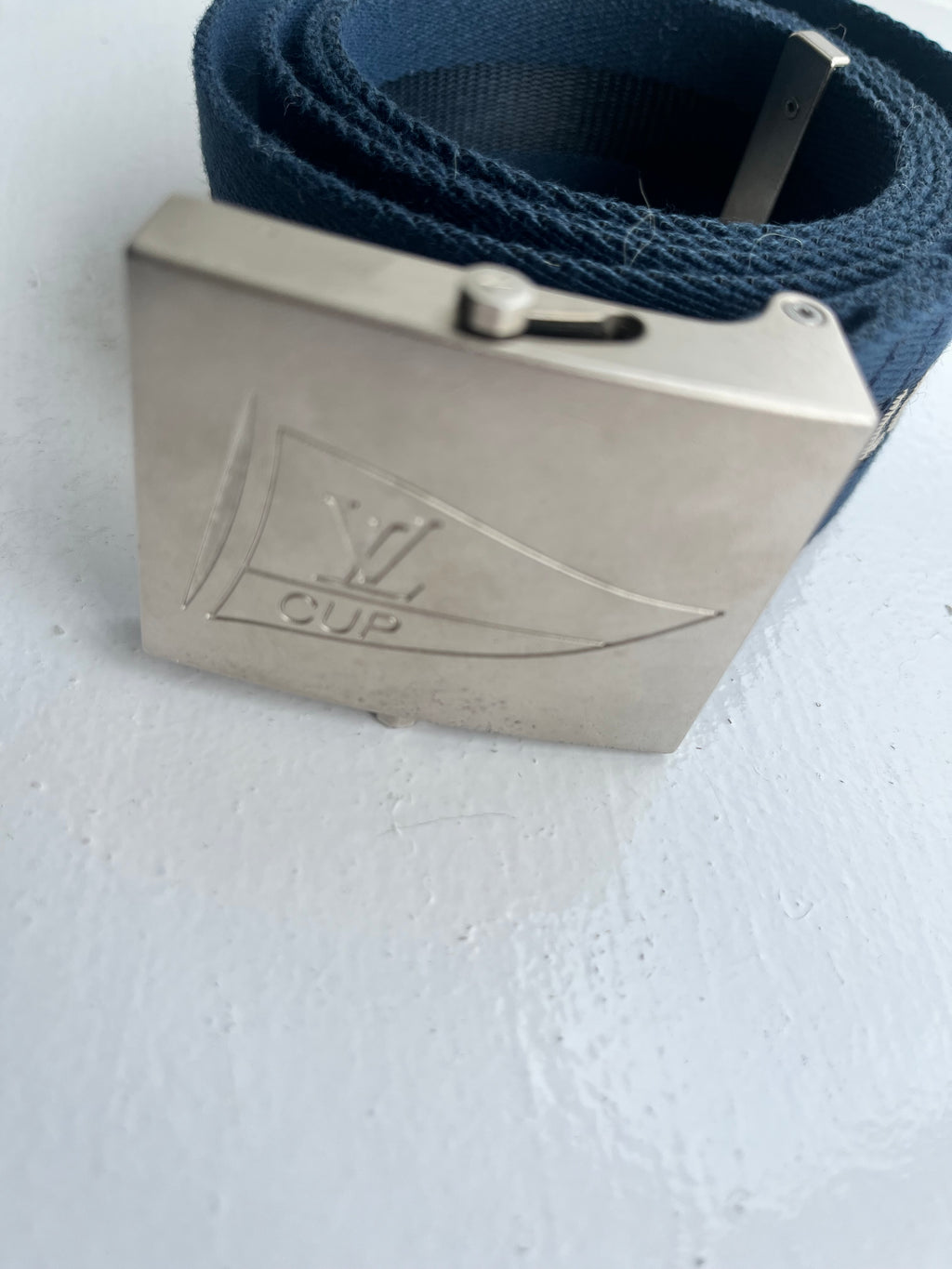Navy Louis Vuitton Cup Belt