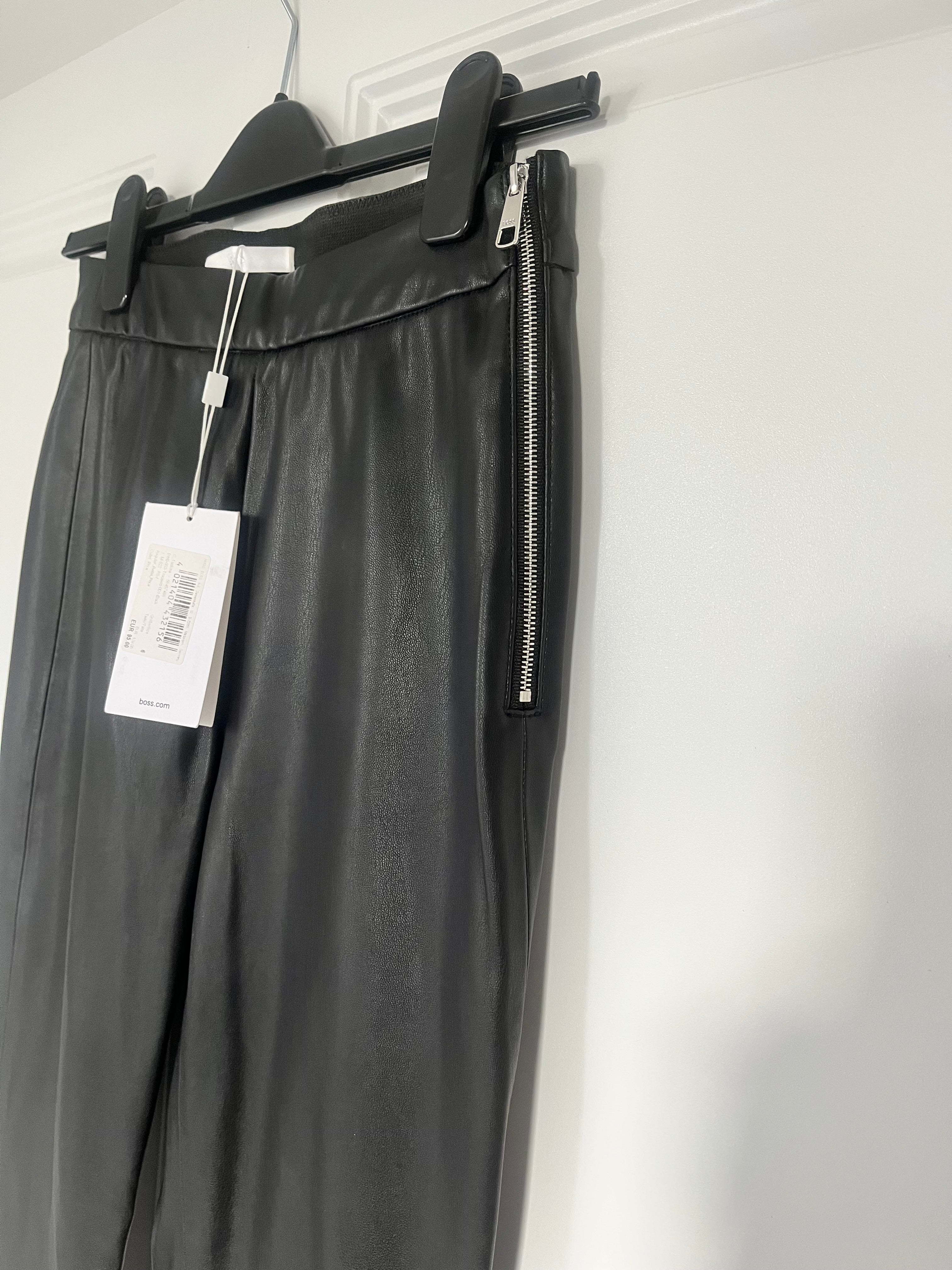 Boss Faux Leather Trousers Size 6