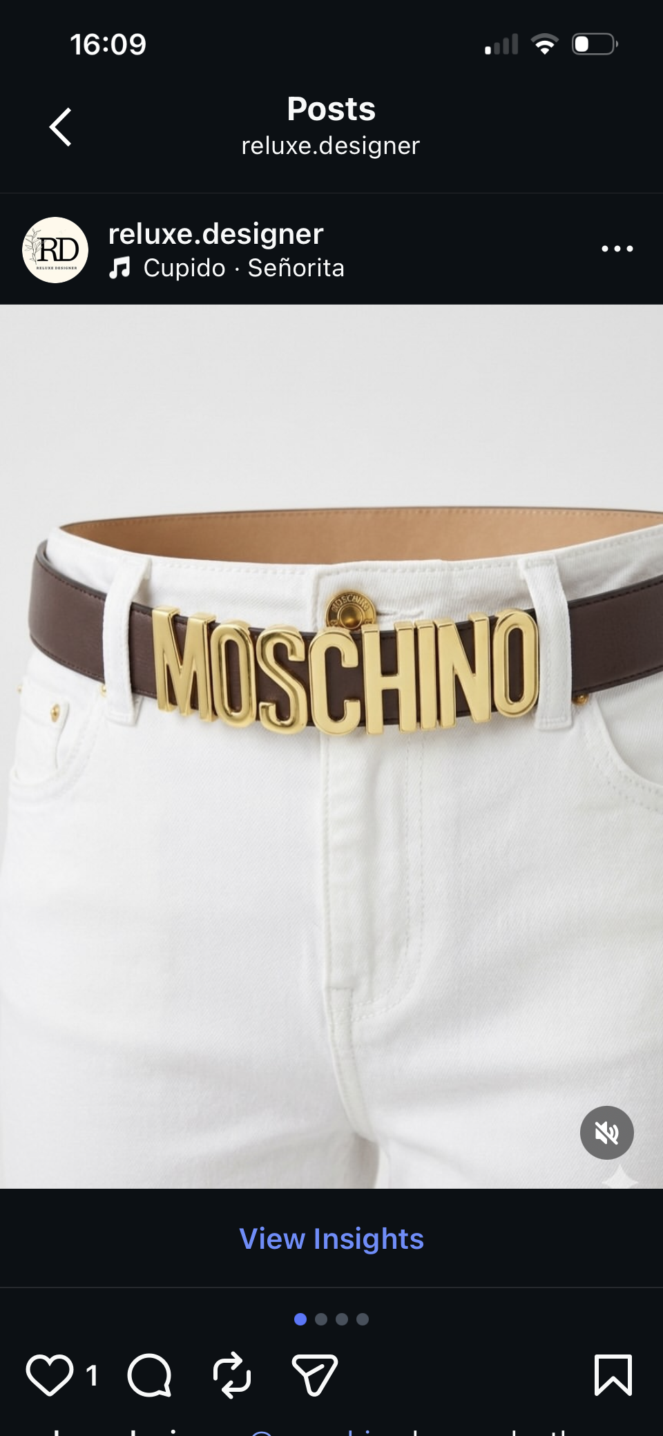 Moschino Brown Leather Belt