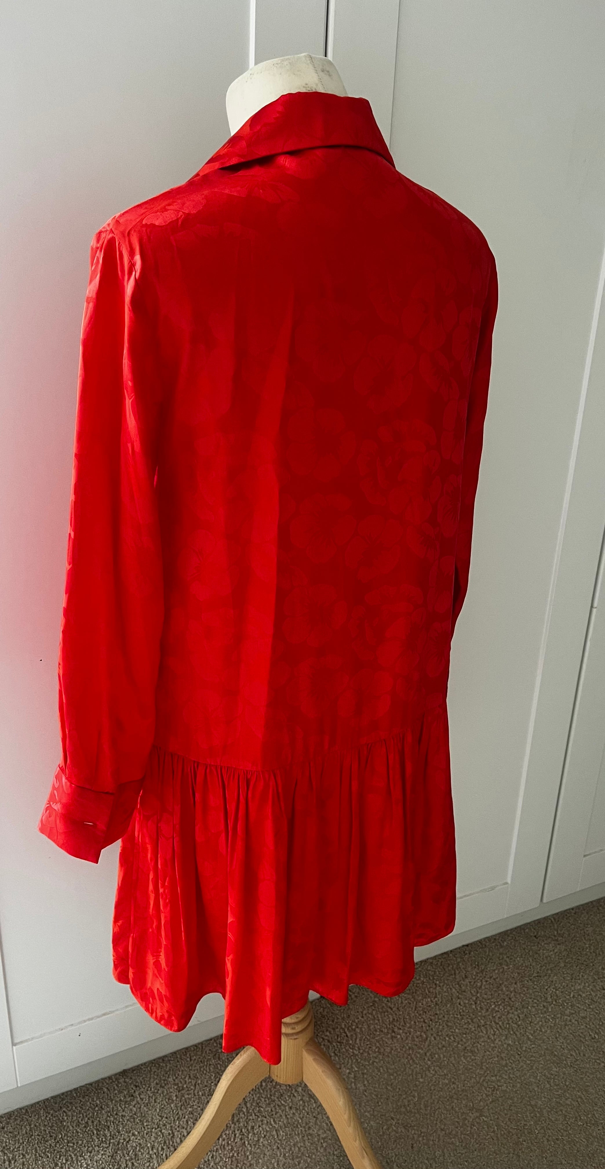 Sandro Red Shirt Dress Size 34