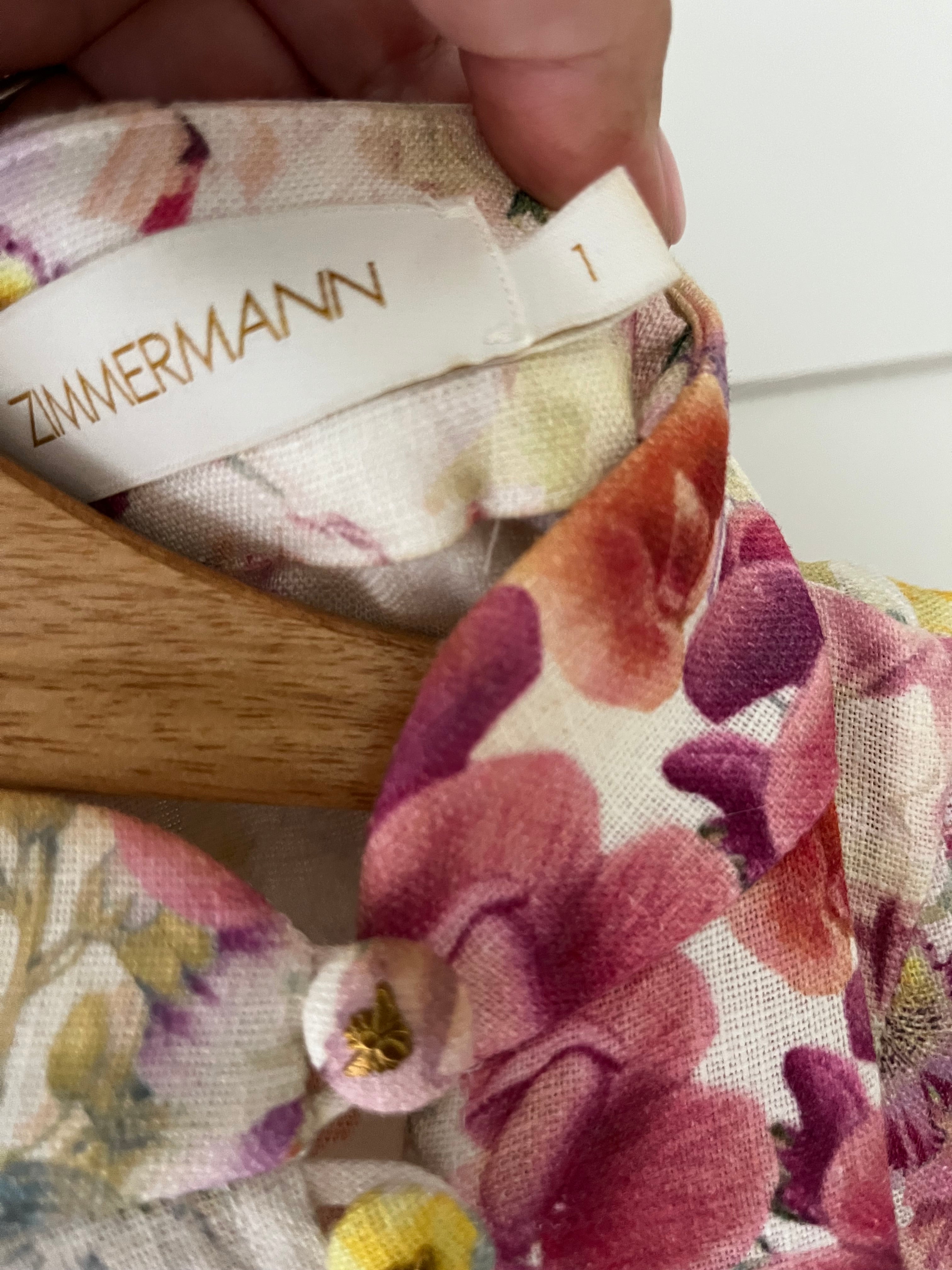 Zimmermann Floral Linen Dress Size 1