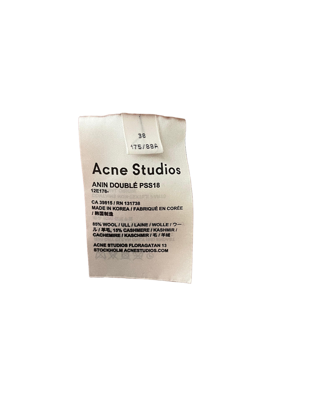 Acne Wool Coat Size 38