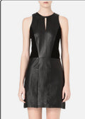 Maje Black Leather Dress Size S