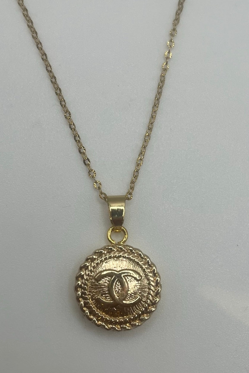 Repurposed Chanel Gold Button Necklace