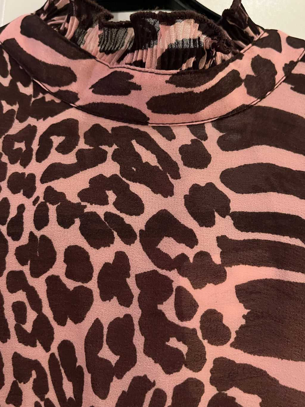 Ganni Pink Animal Print Blouse Size 32