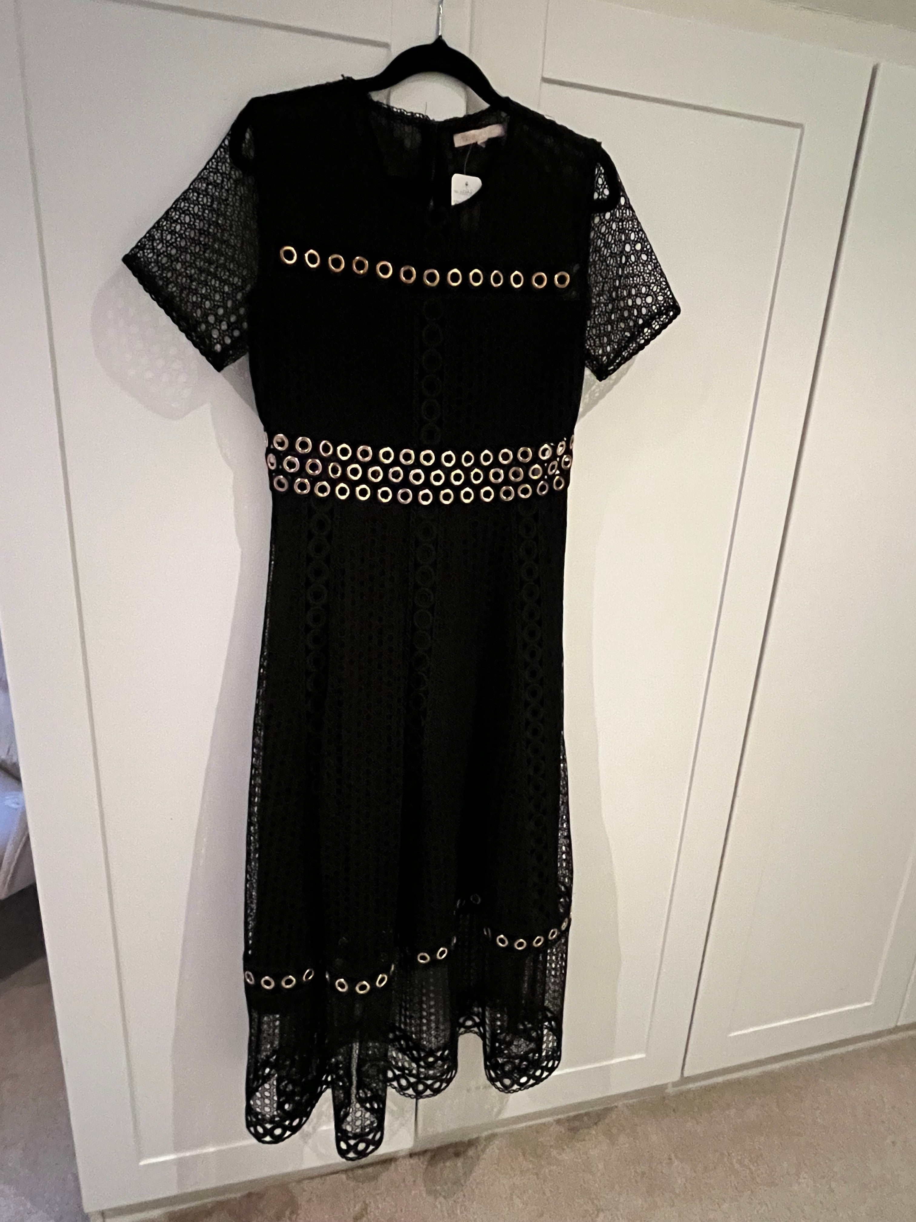 Maje Black Lace Dress Size 38